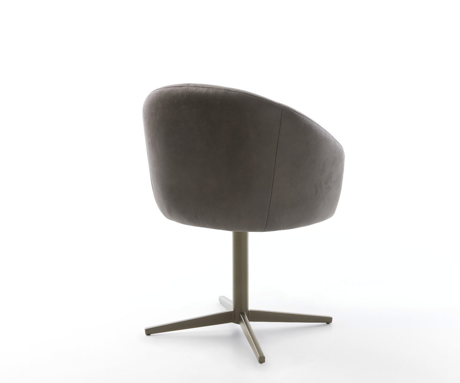 Chaise-pivotante Caja-Flex avec accoudoirs microvelours anthracite vintage pied de chaise 4 branches aspect titane pivotement sur 360° ressorts ensachés 5