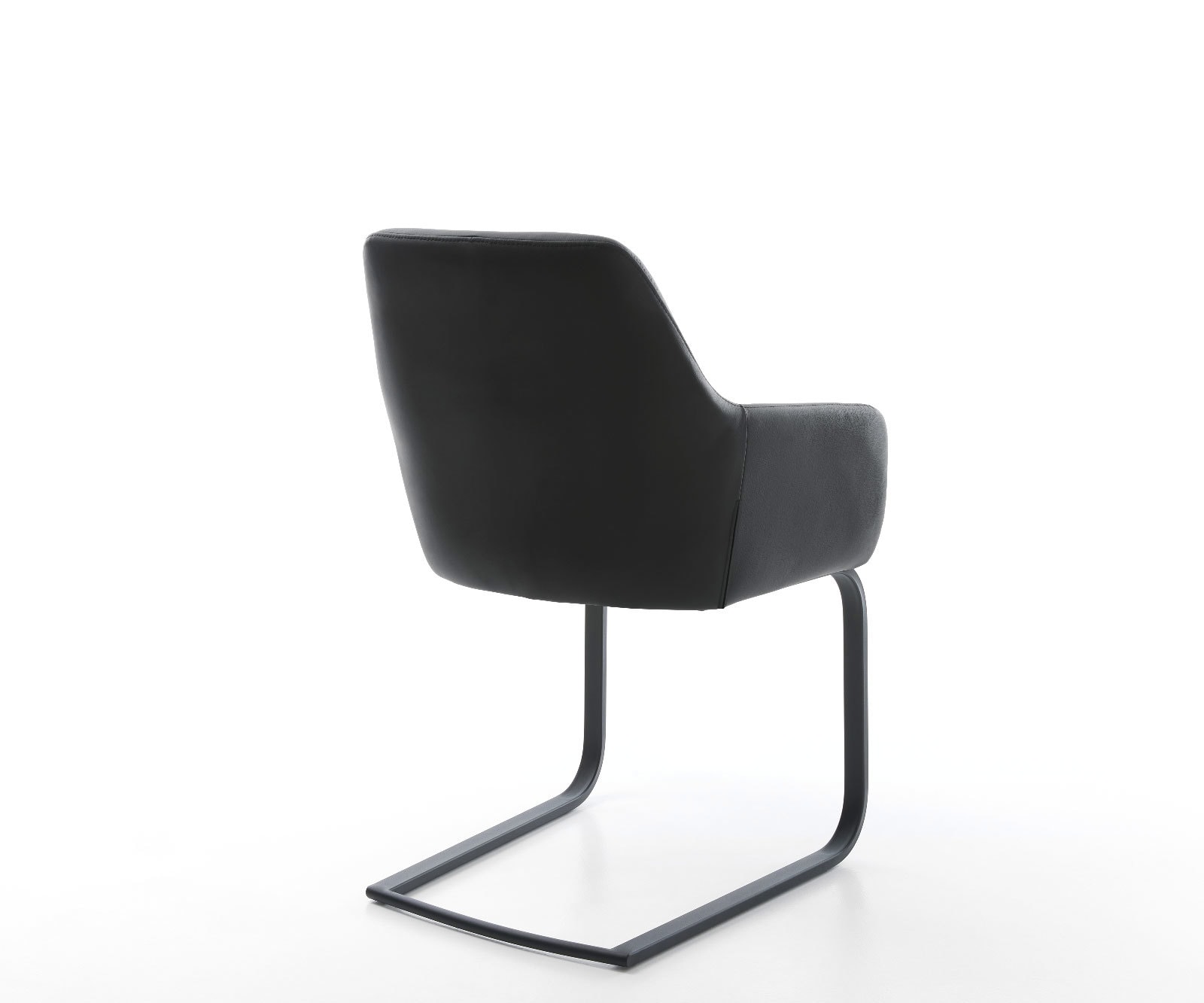 Cantilever Pejo-Flex cuir de vache noir pied cantilever plat noir ressorts ensachés 4 Cantilever Pejo-Flex cuir de vache noir pied cantilever plat noir ressorts ensachés 4