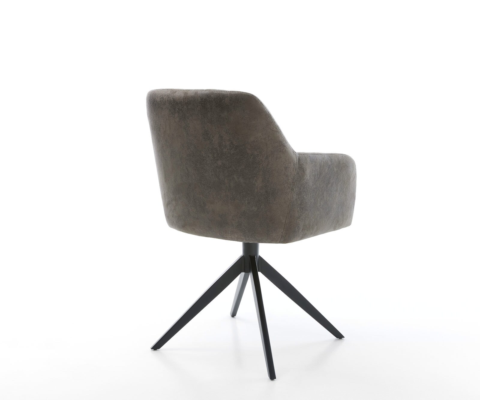 Chaise-de-salle-à-manger Greg-Flex microvelours gris antique pied croisé large noir ressorts ensachés 4 Chaise-de-salle-à-manger Greg-Flex microvelours gris antique pied croisé large noir ressorts ensachés 4