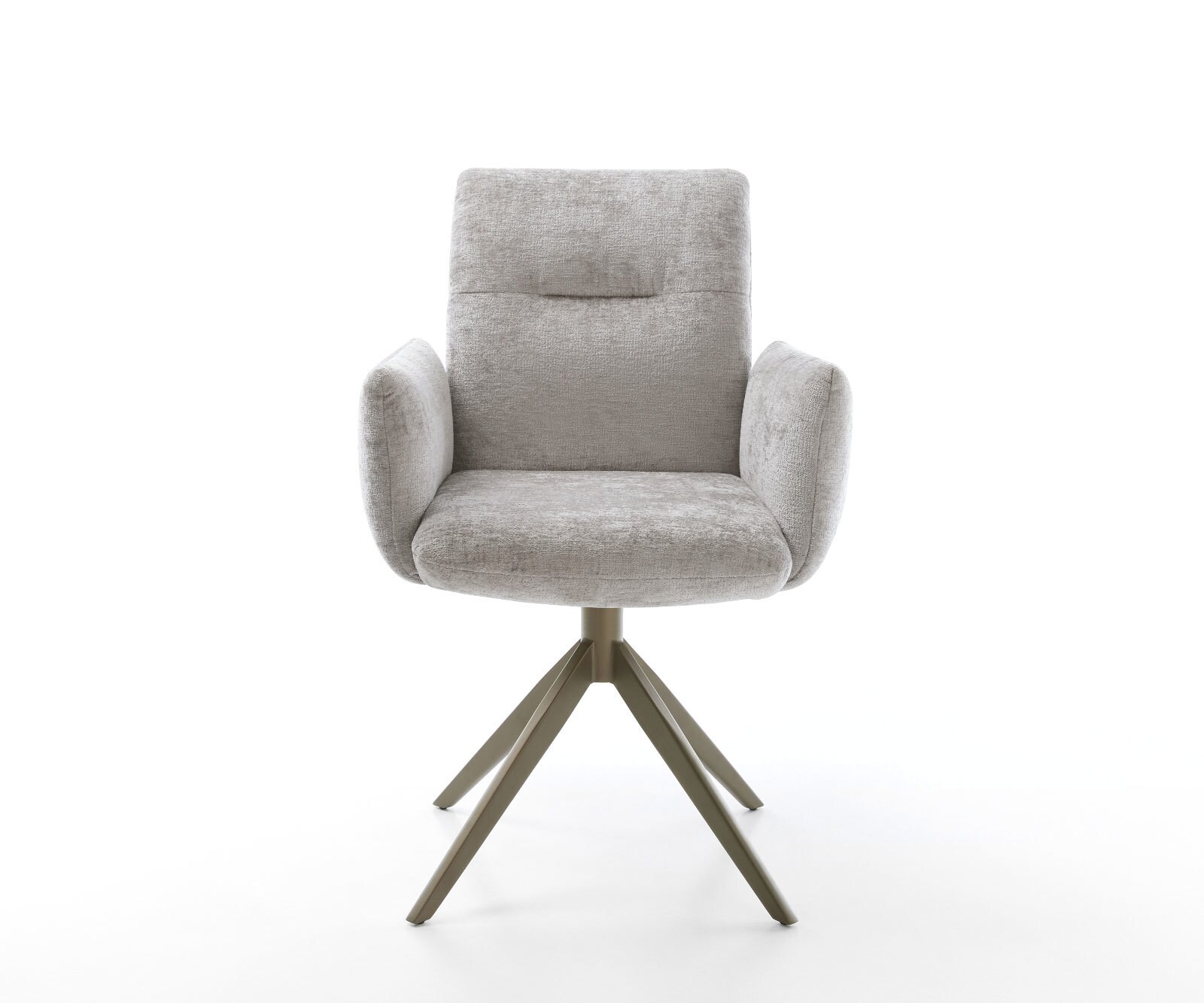 Chaise-pivotante Jova-Flex chenille gris argenté pied croisé large aspect titane pivotement sur 360° fonction bascule ressorts ensachés 2