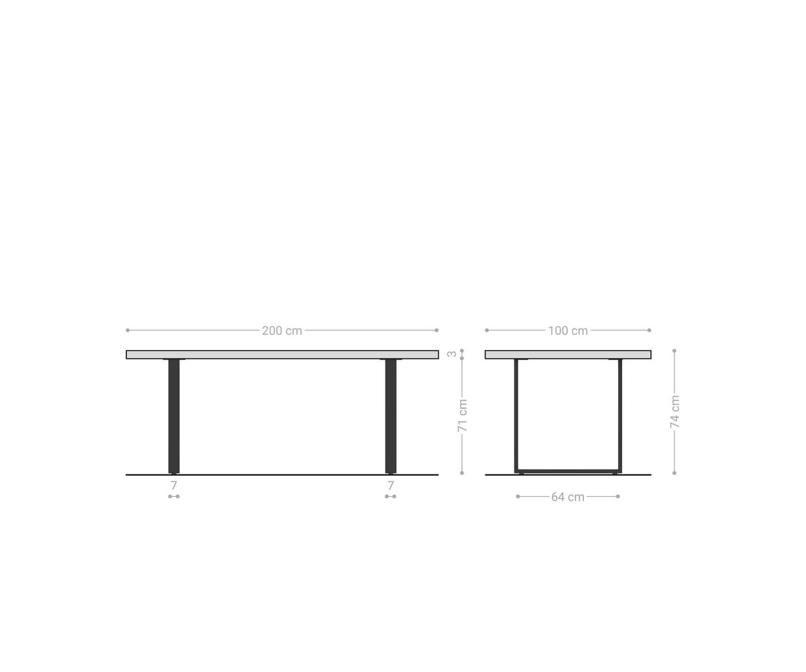 Table-à-manger Edge 200x100x2,5-3 chêne nature acier inoxydable mince Live-Edge 6 Table-à-manger Edge 200x100x2,5-3 chêne nature acier inoxydable mince Live-Edge 6