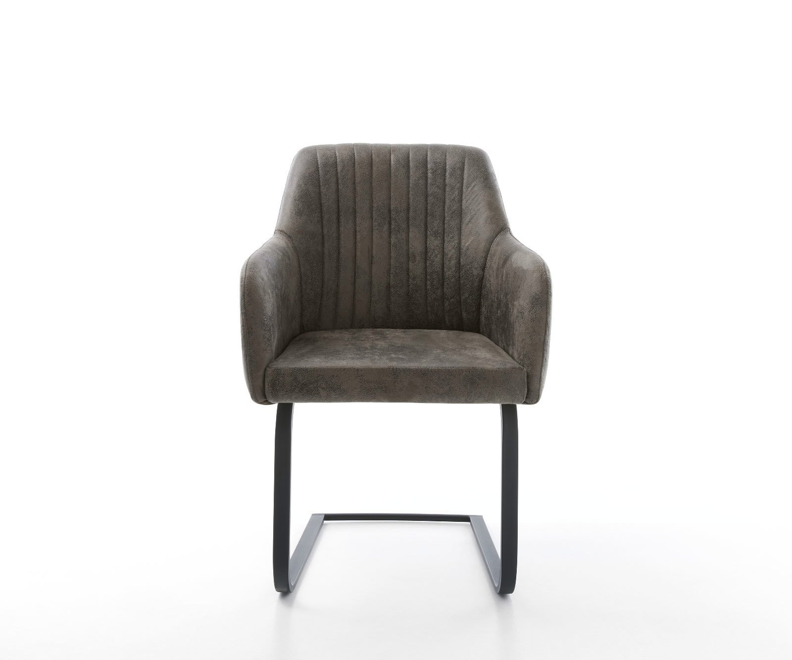 Cantilever Greg-Flex microvelours gris antique pied cantilever plat noir ressorts ensachés 1 Cantilever Greg-Flex microvelours gris antique pied cantilever plat noir ressorts ensachés 1