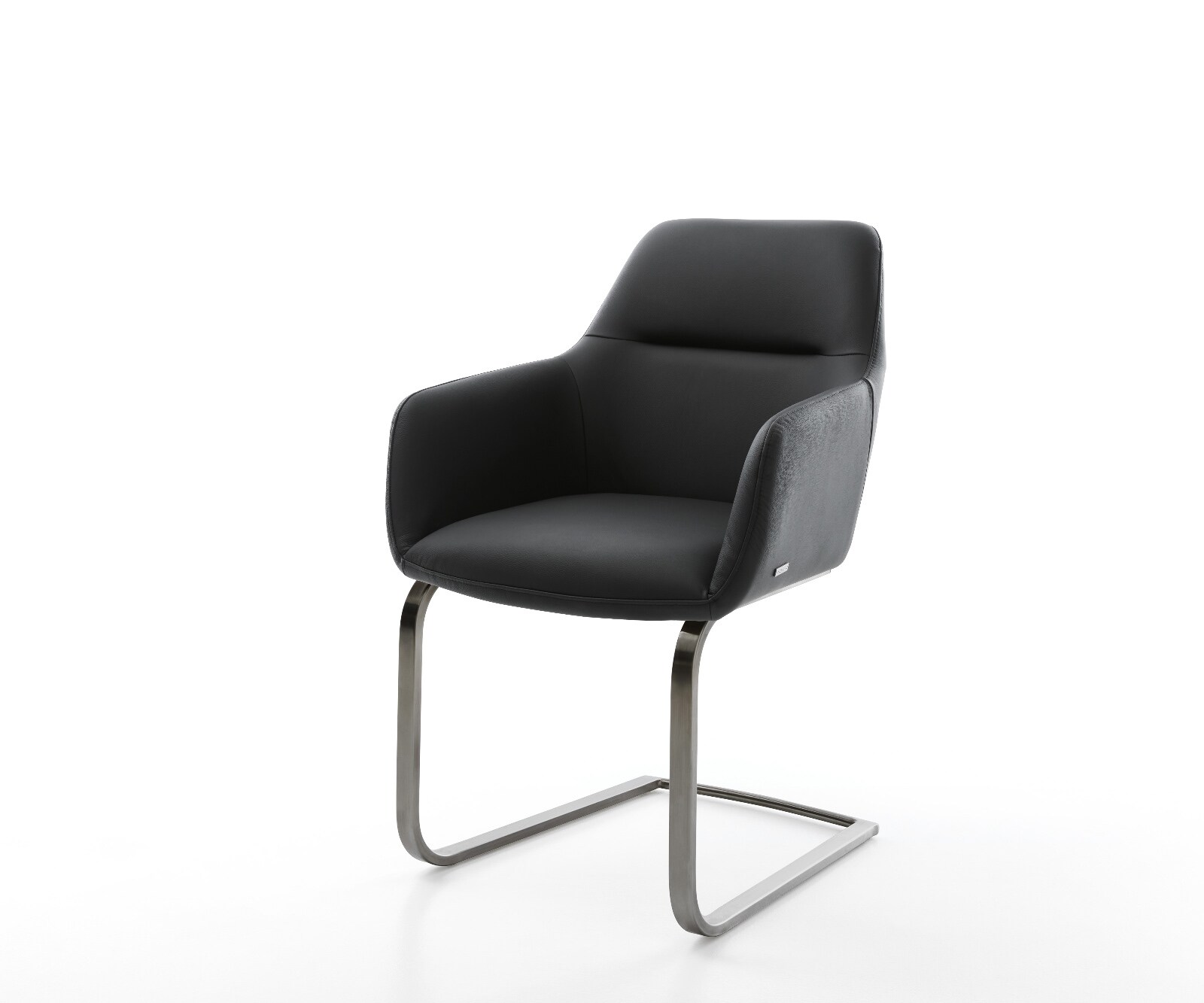Cantilever Pejo-Flex cuir de vache noir pied cantilever plat grafiete ressorts ensachés 1