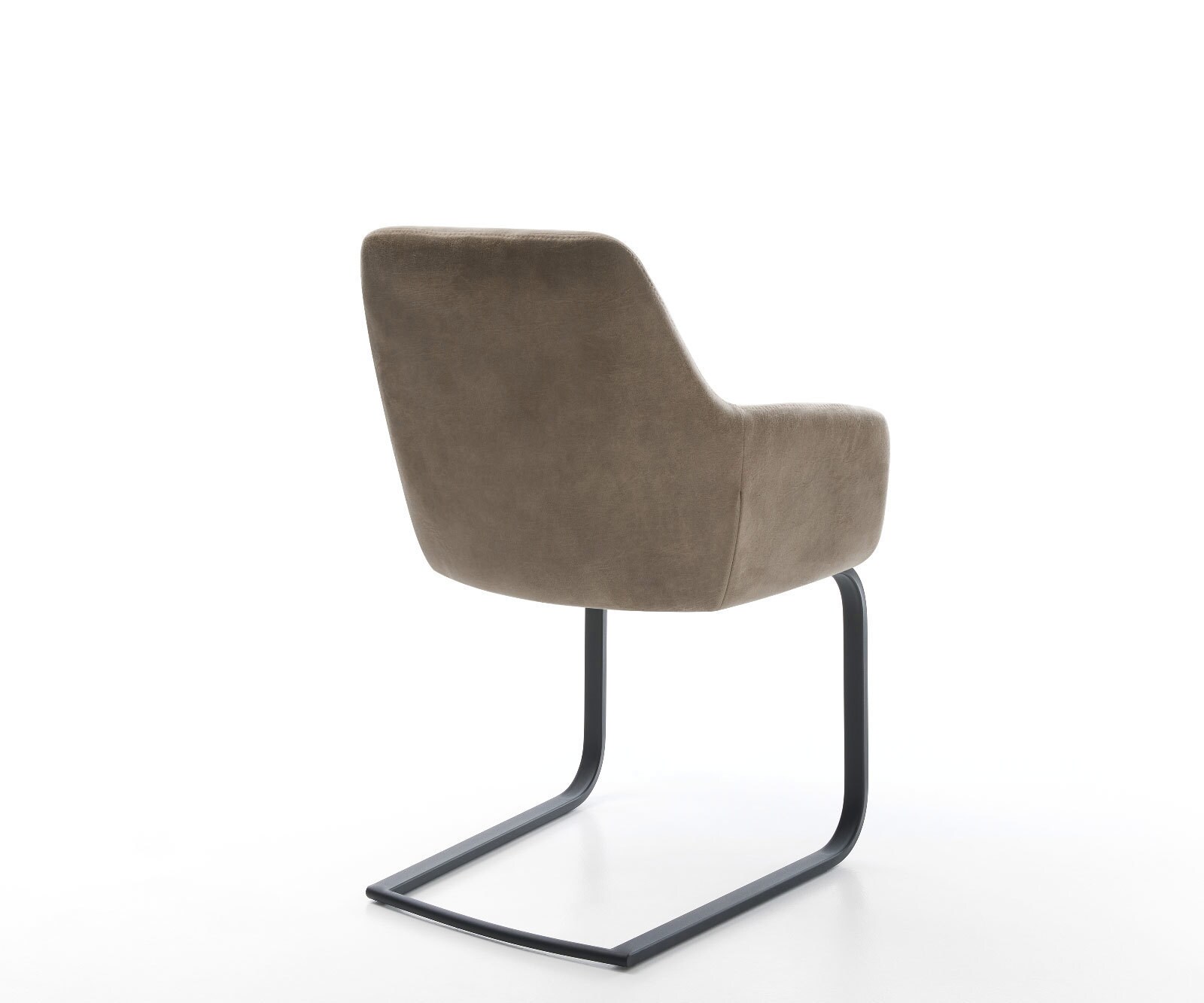 Cantilever Pejo-Flex microvelours taupe vintage pied cantilever plat noir ressorts ensachés 4
