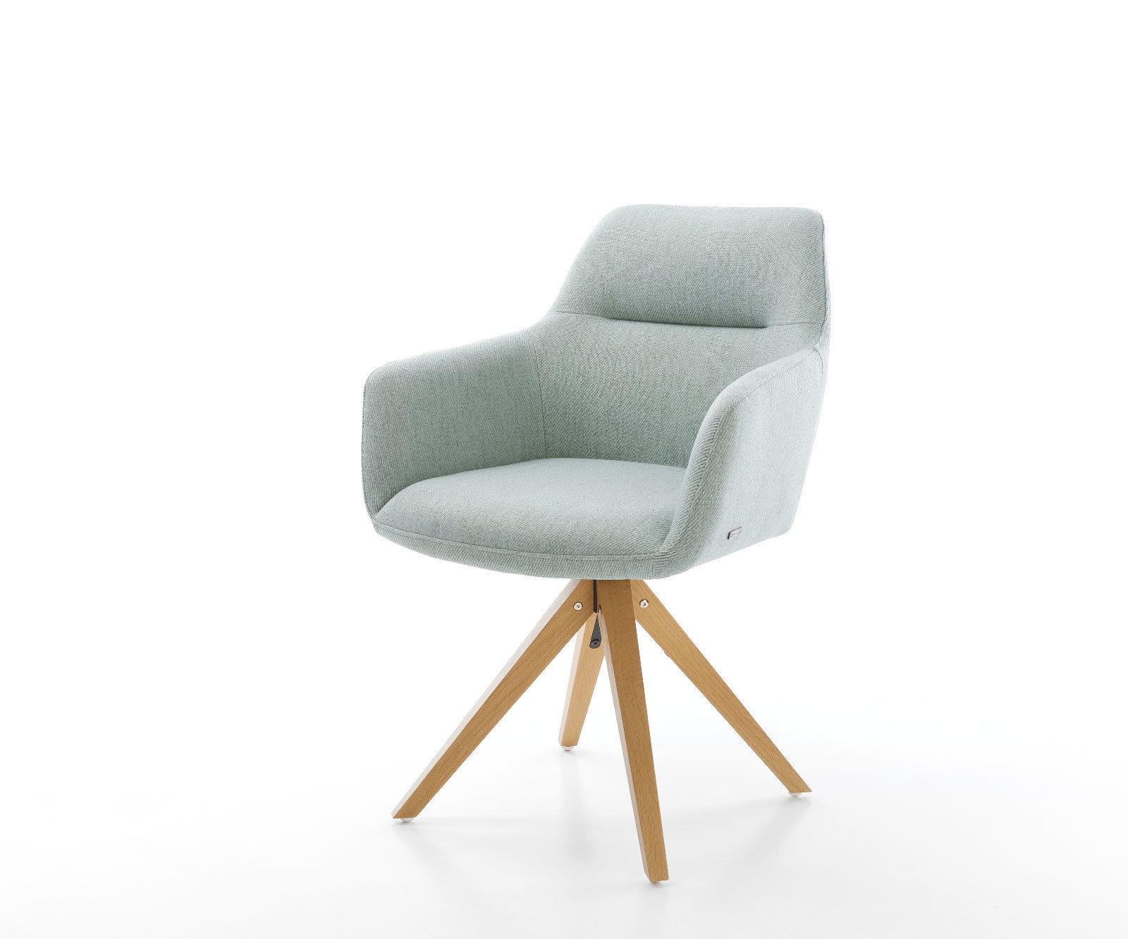 Chaise-de-salle-à-manger Pejo-Flex rayures Vert menthe pied en bois angulaire naturel ressorts ensachés Chaise-de-salle-à-manger Pejo-Flex rayures Vert menthe pied en bois angulaire naturel ressorts ensachés