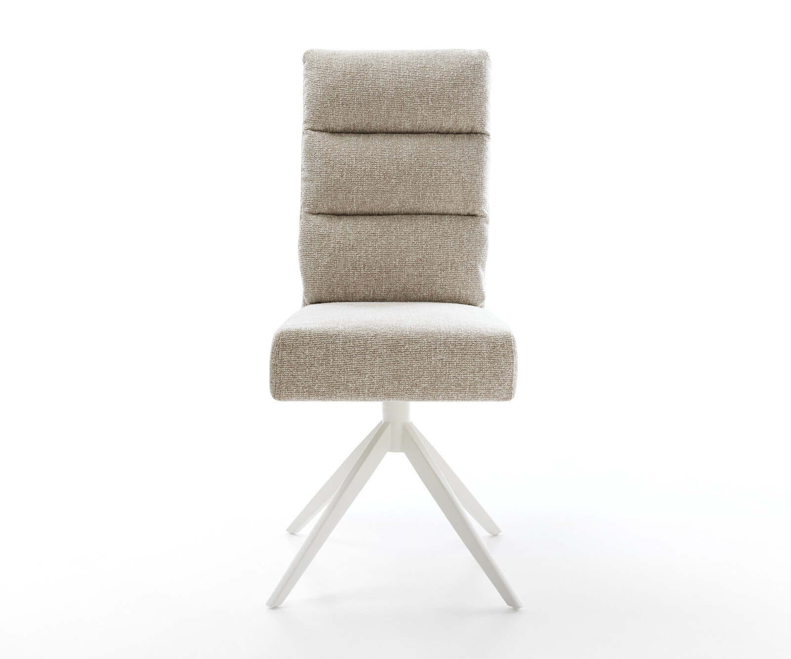 Chaise-pivotante Pela-Flex tissu tissé doux beige pied croisé large blanc pivotement sur 360° fonction bascule resorts ensachés 2