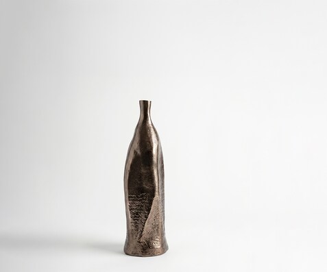 Vase Norevo l14 x P13 x H40 cm Aluminium Mokka Bronze Moulé
