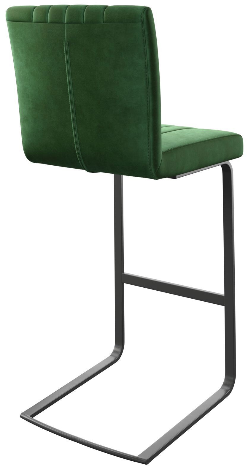 Chaise-de-bar Luiga-Flex velours vert chaise cantilever métal plat 4 Chaise-de-bar Luiga-Flex velours vert chaise cantilever métal plat 4