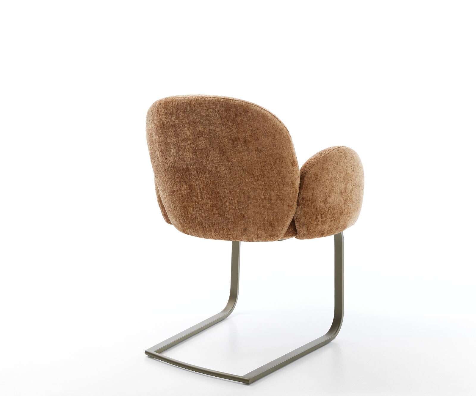 Cantilever Nube-Flex avec accoudoirs chenille rouille pied cantilever plat aspect titane ressorts ensachés 4 Cantilever Nube-Flex avec accoudoirs chenille rouille pied cantilever plat aspect titane ressorts ensachés 4