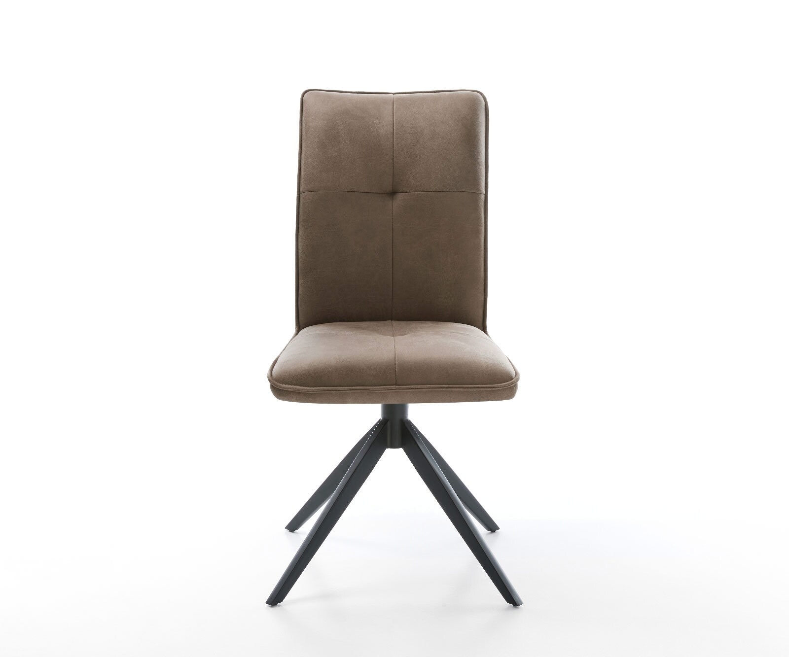 Chaise-pivotante Maddy-Flex microvelours taupe vintage pied croisé large noir pivotement sur 360° fonction bascule 2