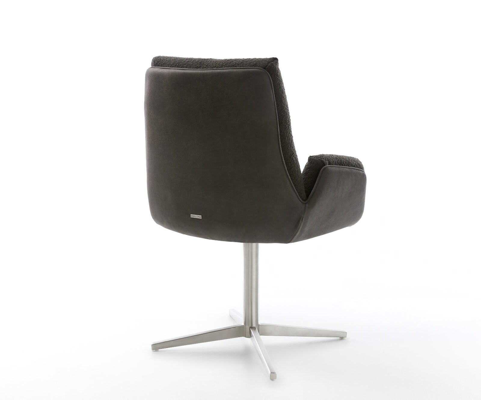 Chaise-pivotante Clea-Flex tissu mixte noir pied de chaise 4 branches acier inoxydable brossé pivotement sur 360° 4 Chaise-pivotante Clea-Flex tissu mixte noir pied de chaise 4 branches acier inoxydable brossé pivotement sur 360° 4