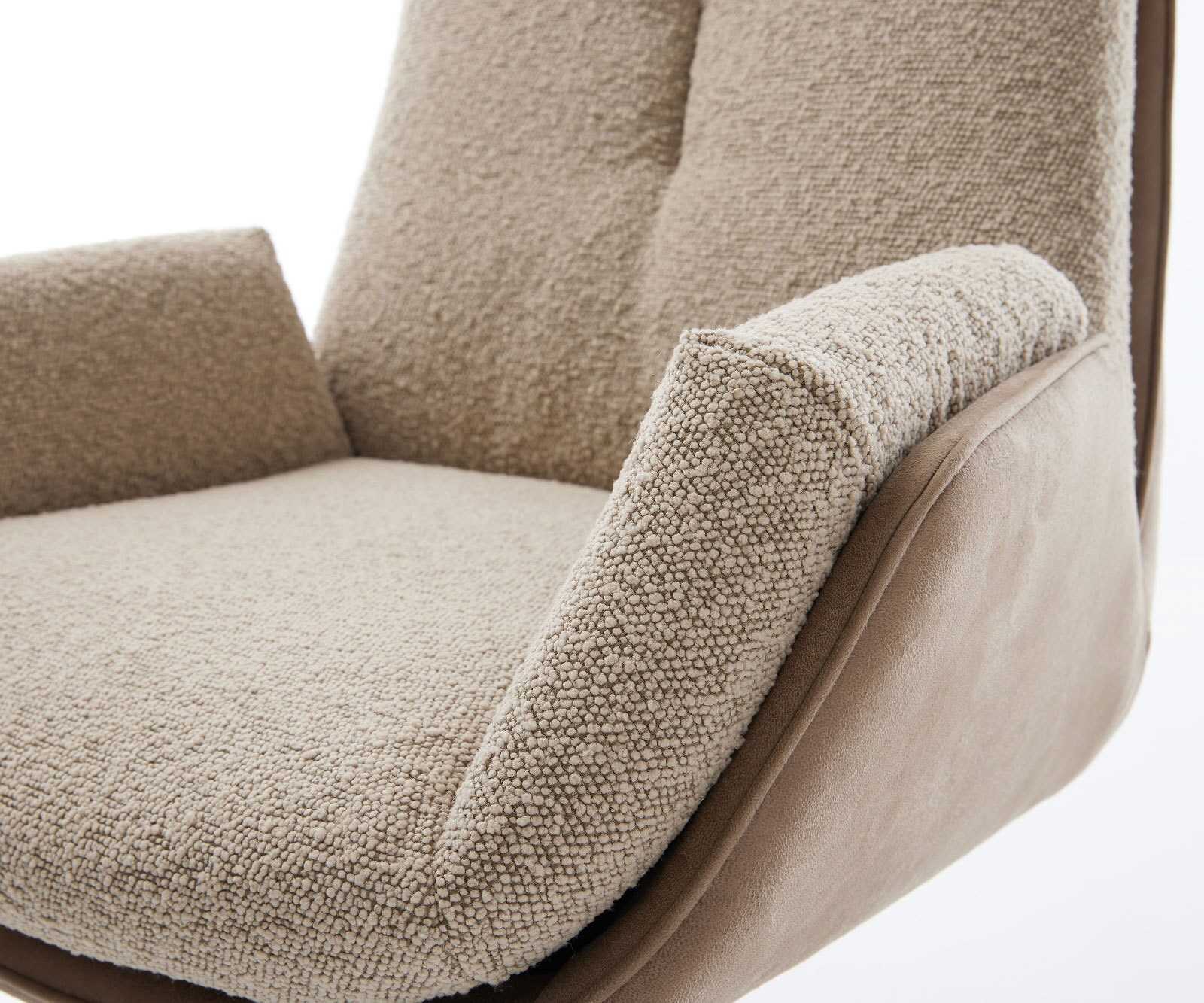 Chaise-pivotante Clea-Flex microvelours boue pied croisé large aspect titane pivotement sur 360° fonction bascule 4