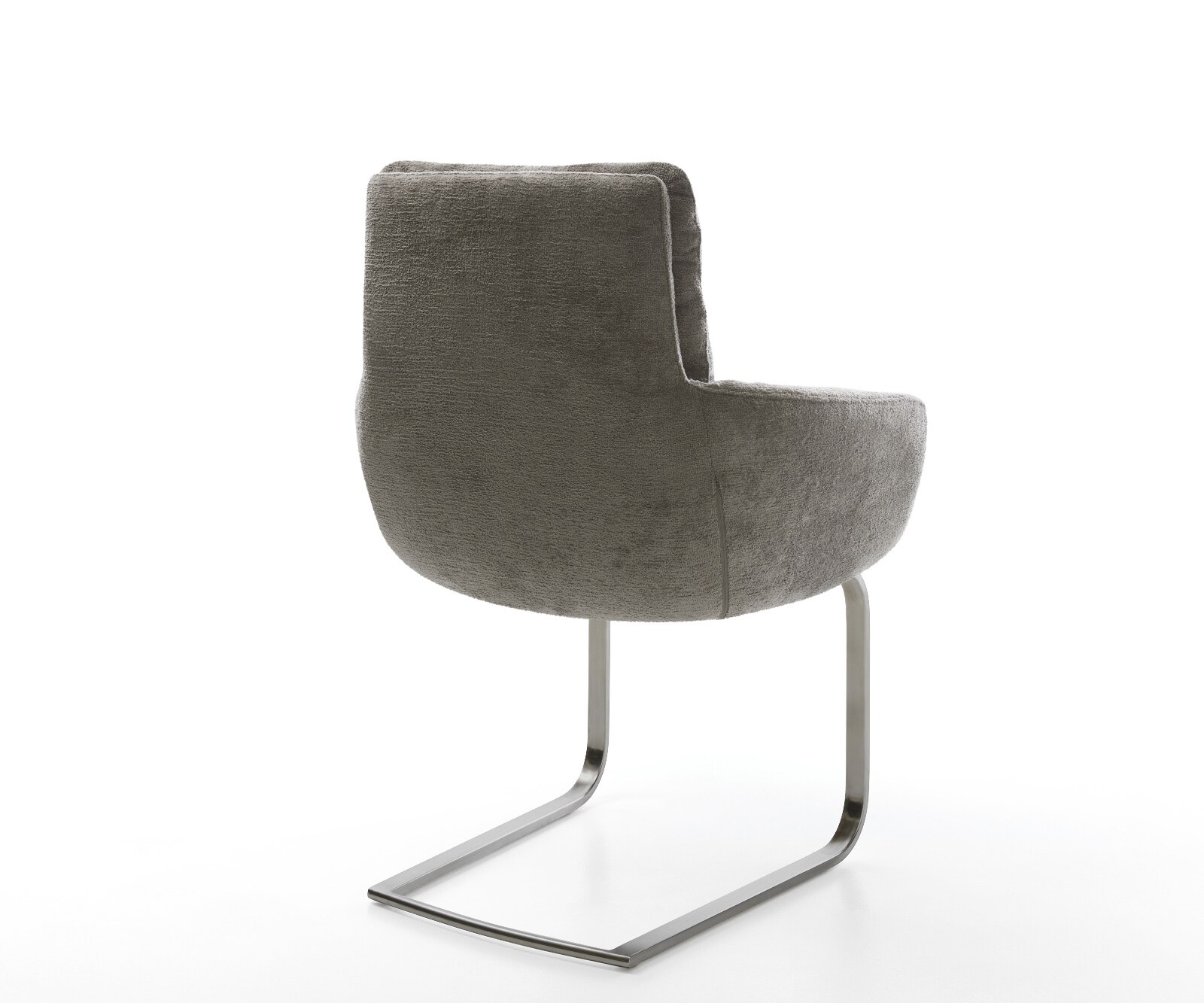 Cantilever Abelia-Flex avec accoudoirs bouclé doux couleur boue pied cantilever plat grafiete 5