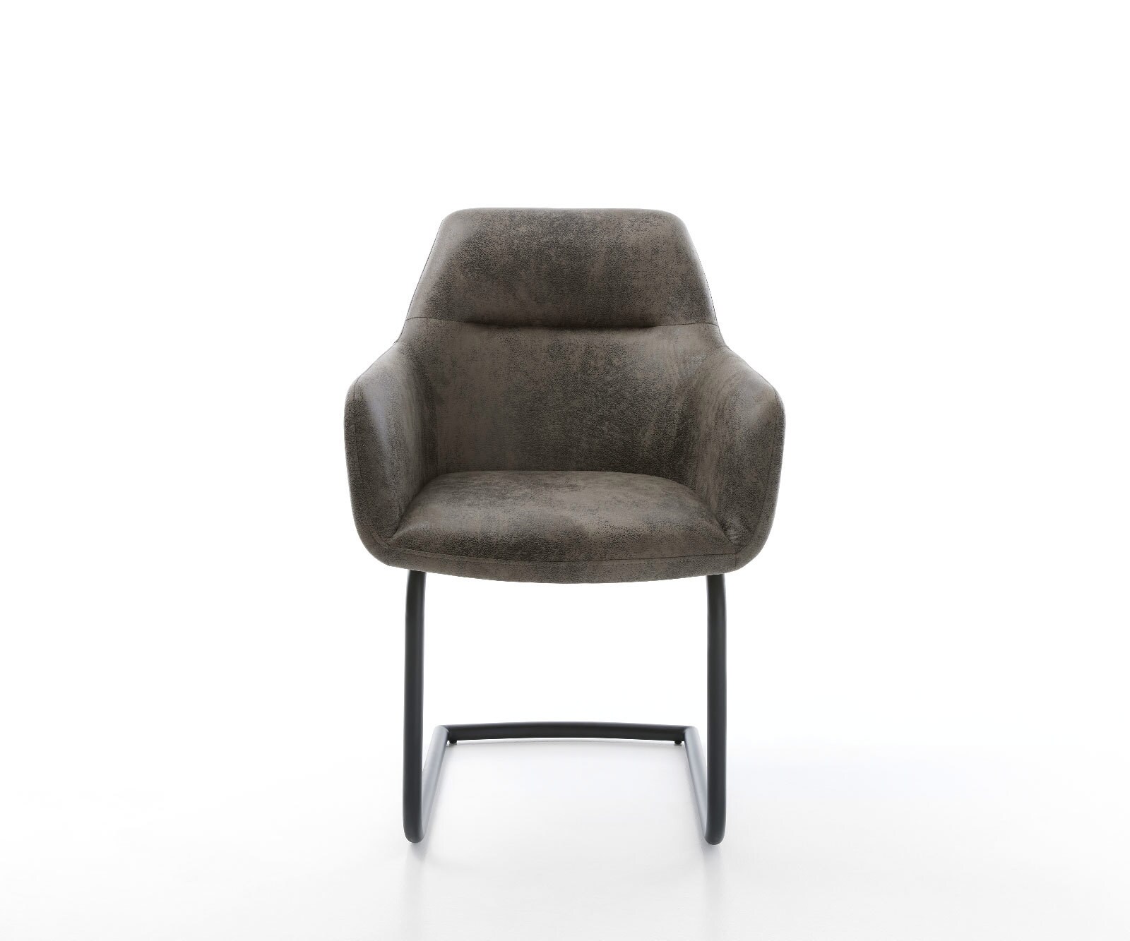 Cantilever Pejo-Flex microvelours gris antique pied cantilever rond noir ressorts ensachés 2