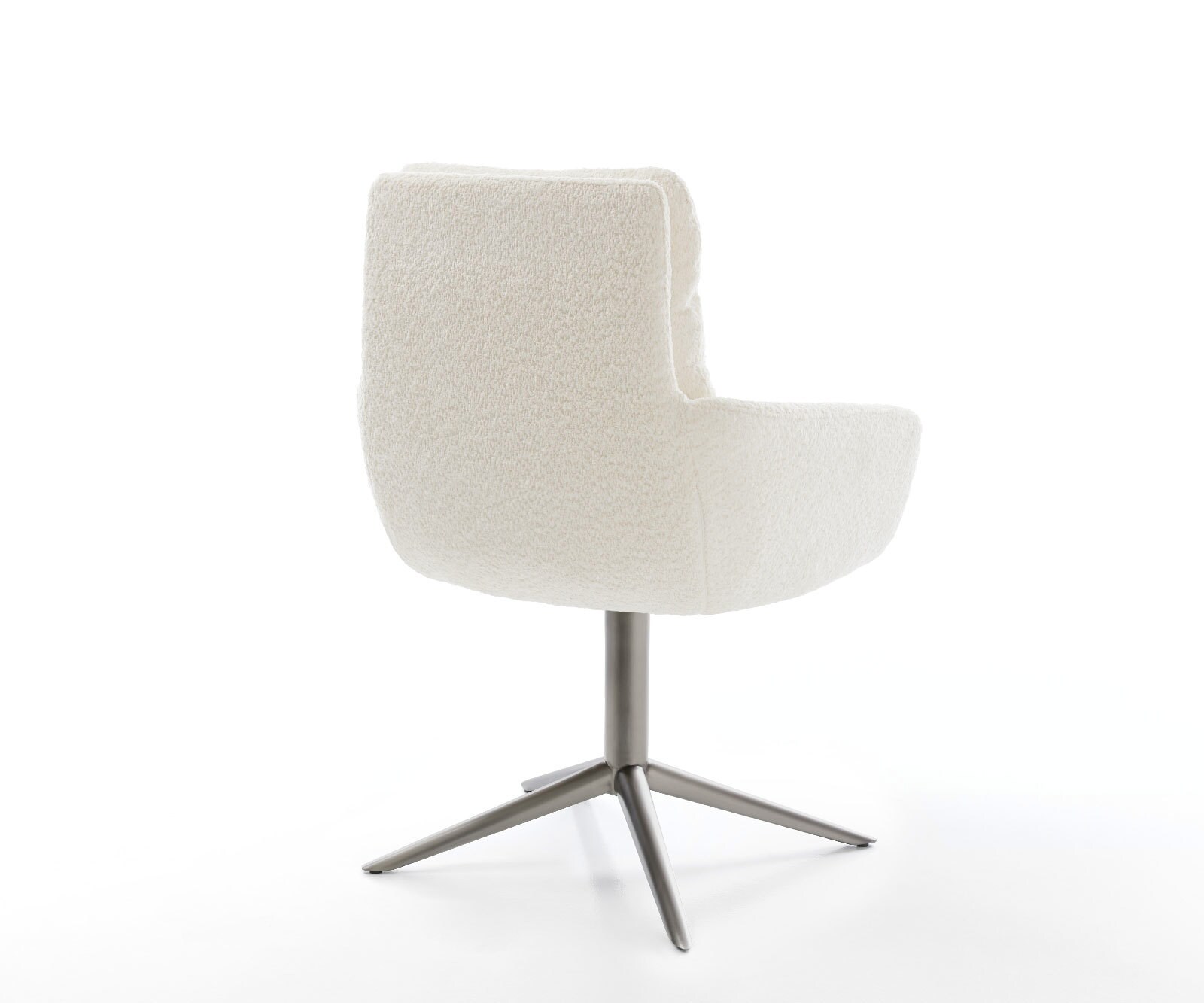 Chaise-pivotante Abelia-Flex mit Armlehnen bouclé blanc pied de chaise 4 branches grafiete pivotement sur 360° fonction bascule 4