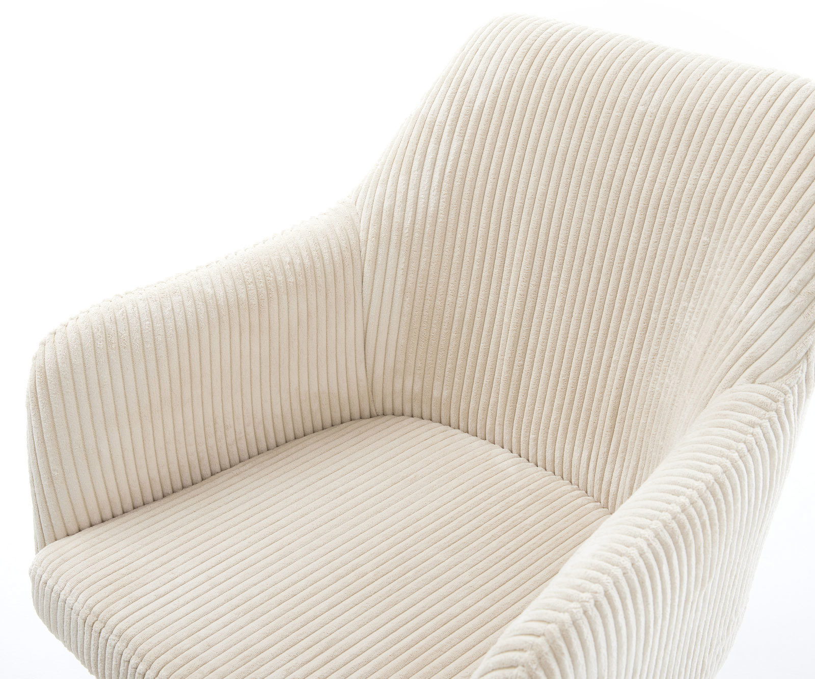 Chaise-de-salle-à-manger Greg-Flex côtelé beige vintage pied croisé conique acier inoxydable brossé ressorts ensachés 3 Chaise-de-salle-à-manger Greg-Flex côtelé beige vintage pied croisé conique acier inoxydable brossé ressorts ensachés 3