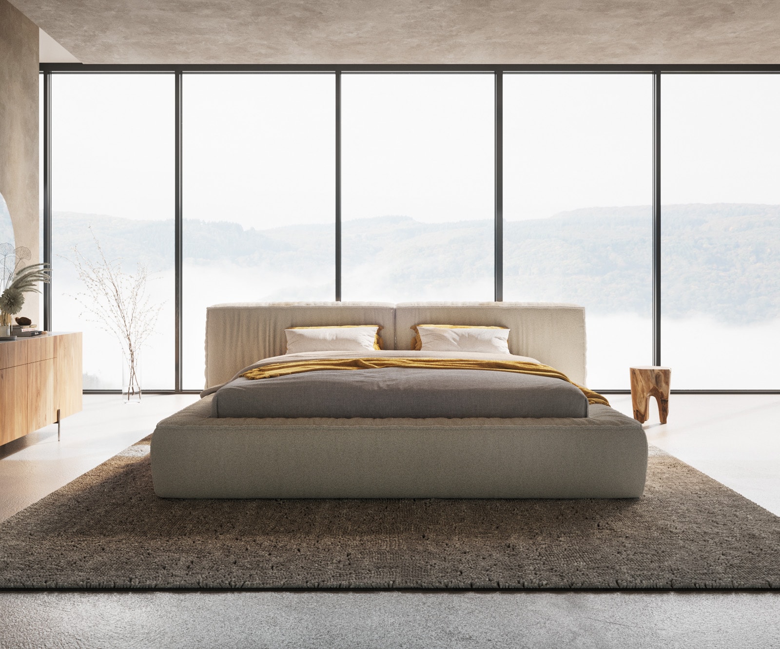 Sommier-rembourré Coperti 180x200 cm Bouclé blanc crème 4