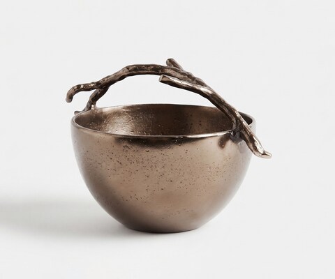 Coupe décorative Ramina l29 x P21 x H19 cm Aluminium Mokka Bronze Moulée