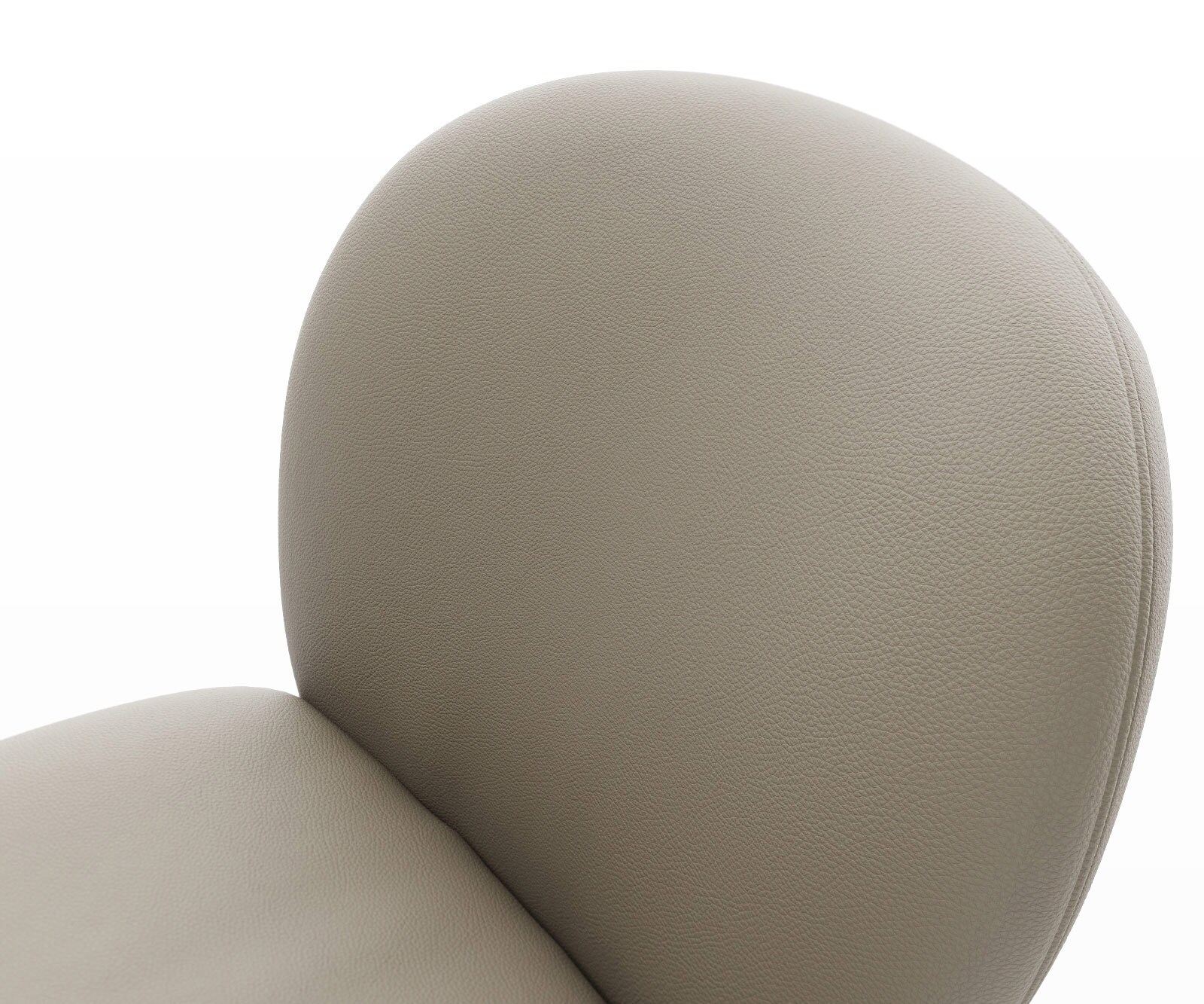Chaise-de-salle-à-manger Nube-Flex cuir de vache couleur boue 4 pieds coniques acier inoxydable brossé ressorts ensachés 4