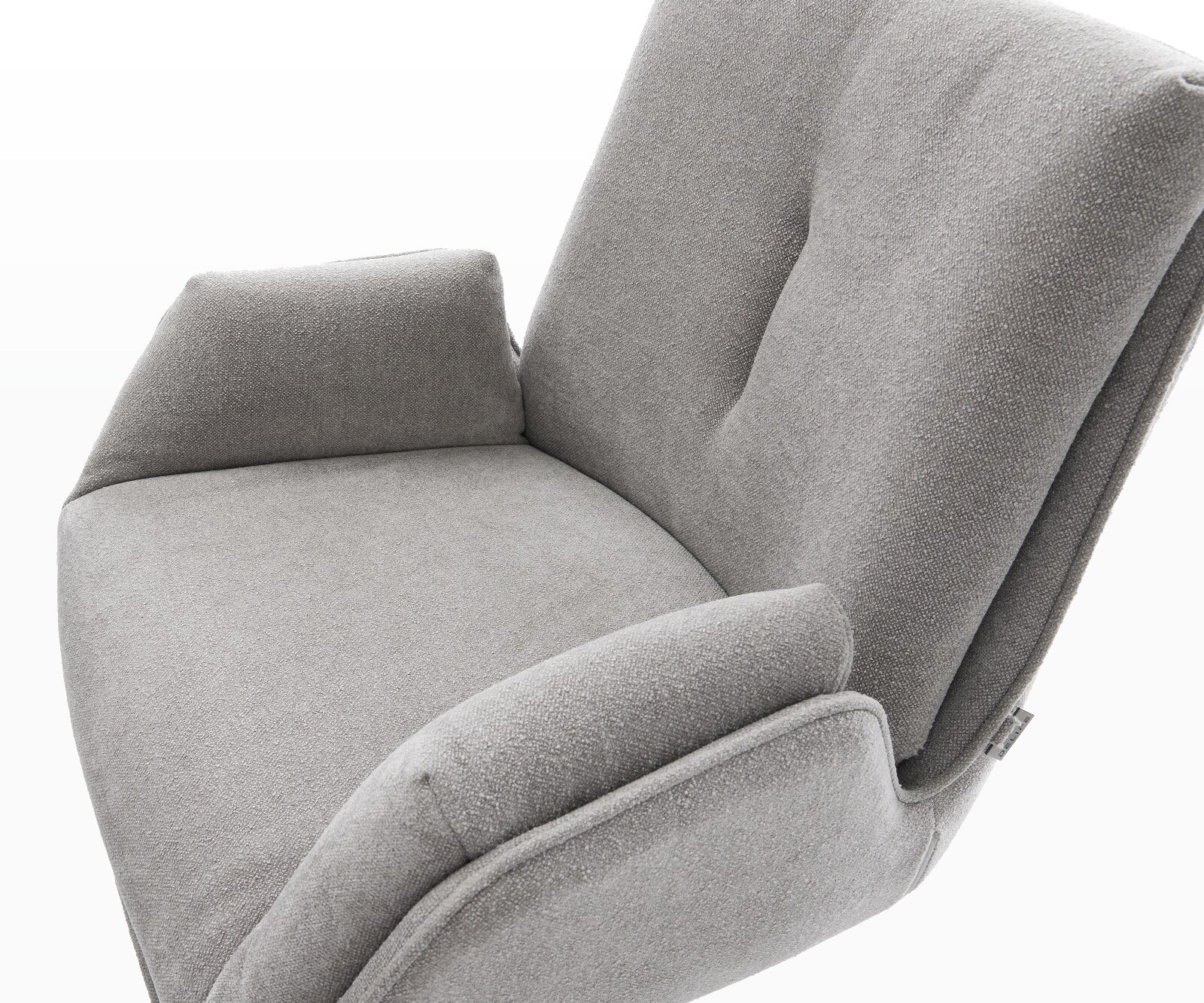 Chaise-de-bar Clea-Flex Structure en tissu Soft Grey Piètement luge Plat Acier inoxydable 4