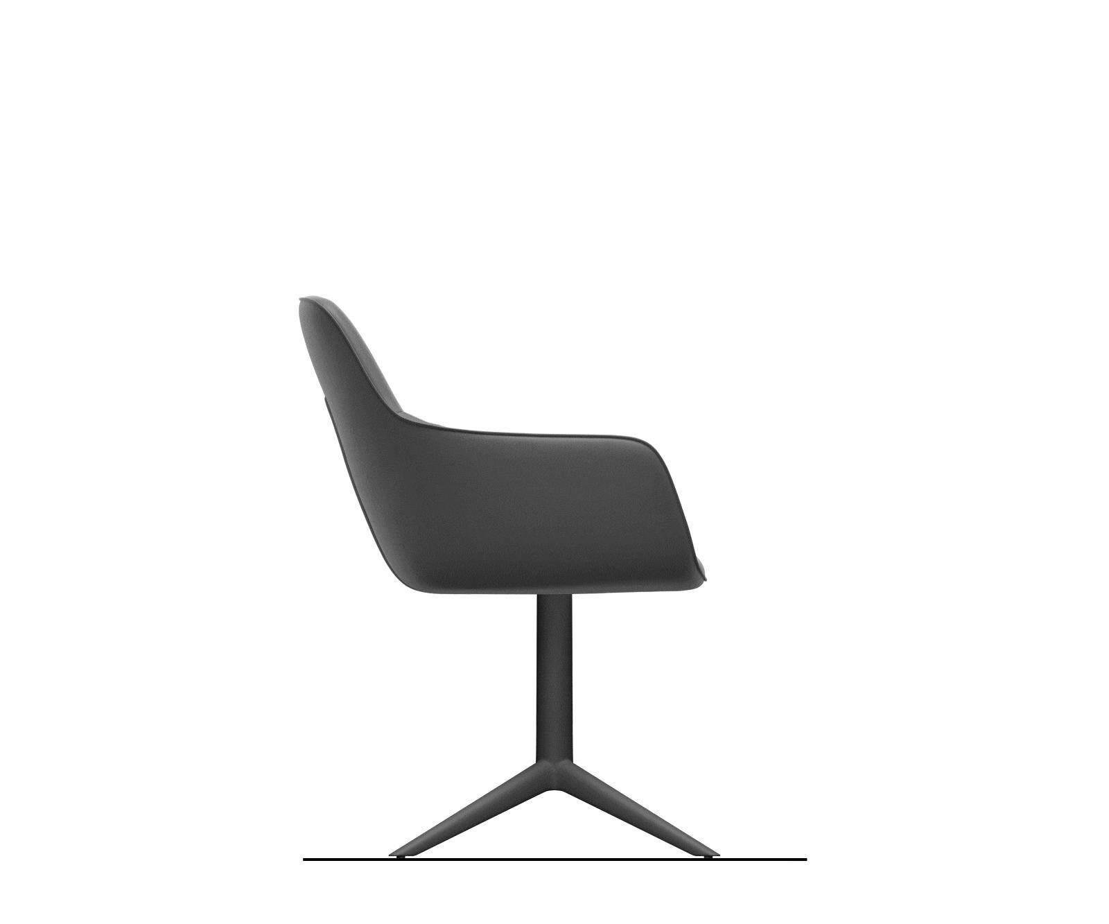 Chaise-pivotante Pejo-Flex microvelours gris antique pied de chaise 4 branches grafiete pivotement sur 360° fonction bascule ressorts ensachés 9