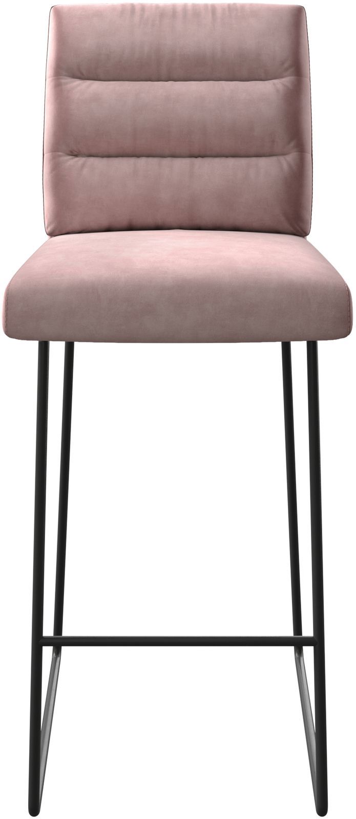 Chaise-de-bar Pela-Flex velours rosé cadre de patins métal 3