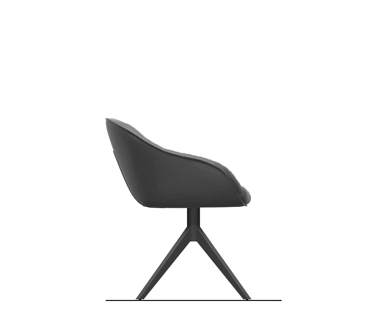 Chaise-pivotante Gaio-Flex tissu structuré doux gris pied croisé large noir pivotement sur 360° fonction bascule 8