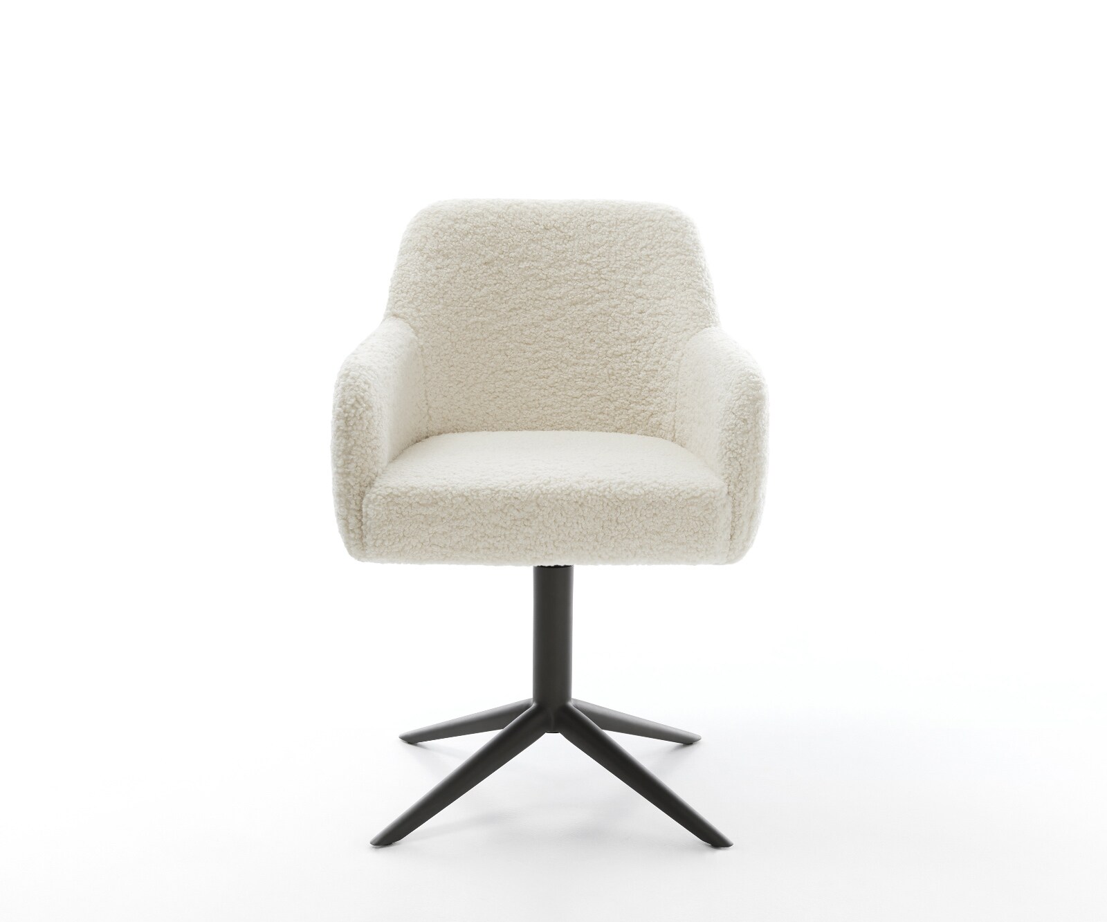 Chaise-pivotante Greg-Flex tissu teddy beige pied de chaise 4 branches noir pivotement sur 360° fonction bascule resorts ensachés 1