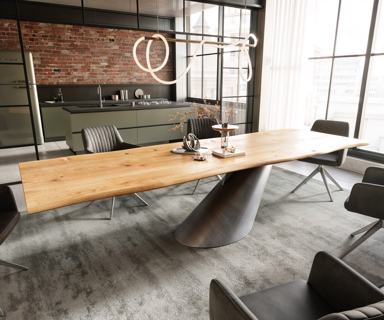 Plateau-de-table Edge 300 x 100 x 4 cm chêne naturel Live-Edge 4