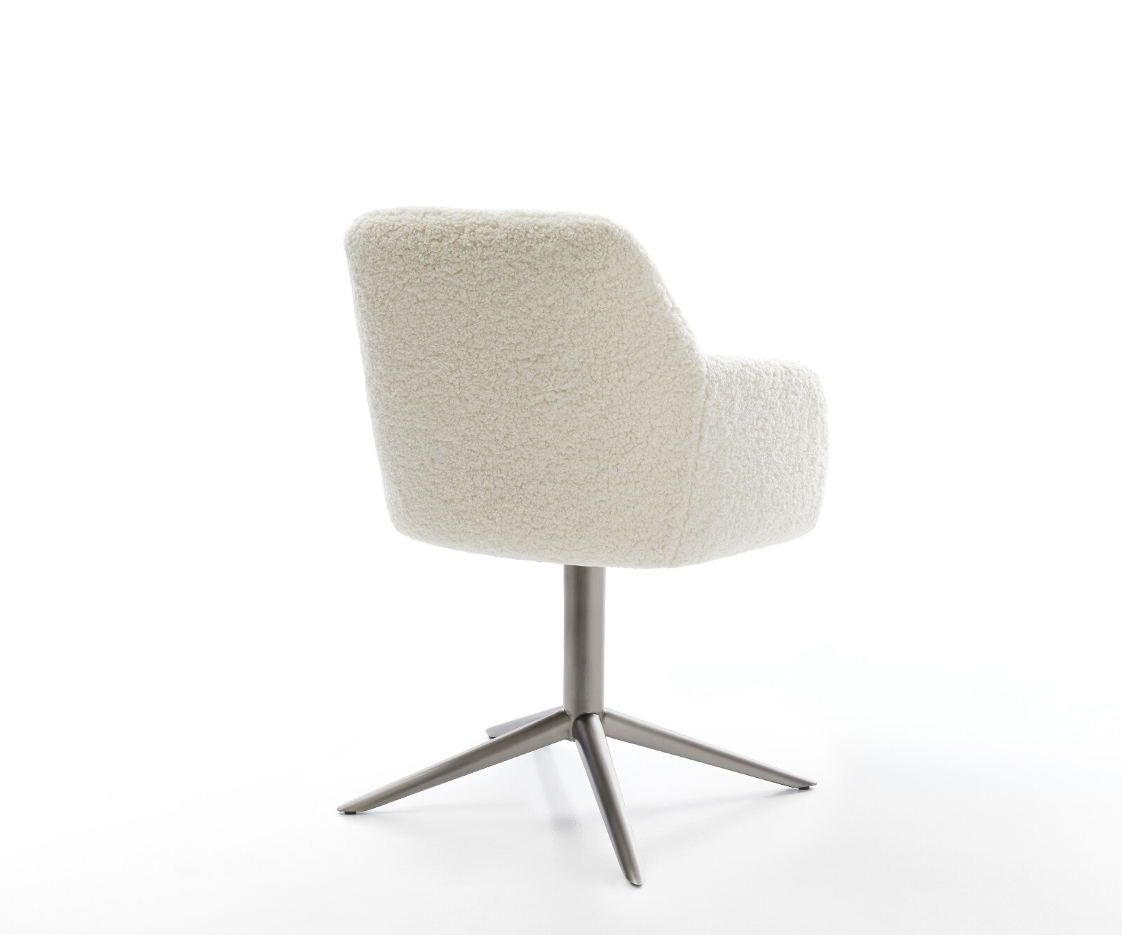 Chaise-pivotante Greg-Flex tissu teddy beige pied de chaise 4 branches grafiete pivotement sur 360° fonction bascule resorts ensachés 4