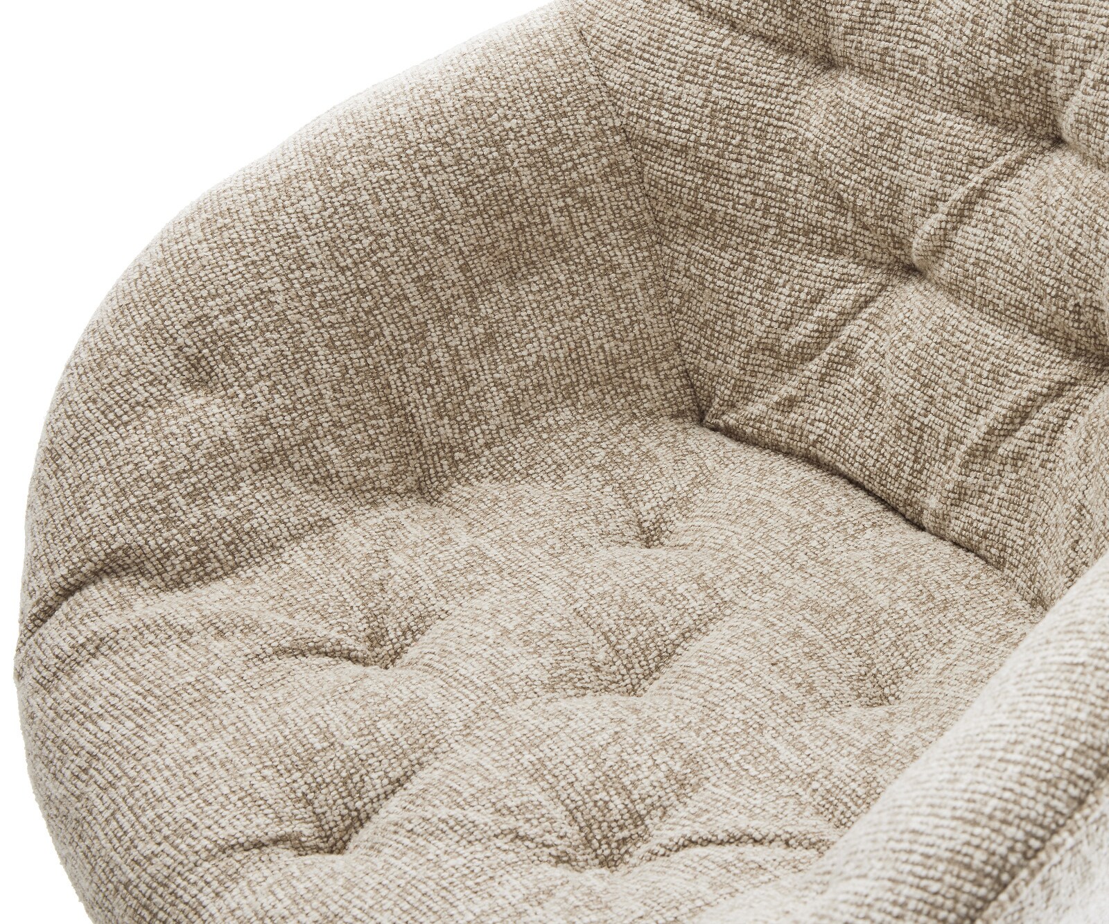 Chaise-de-salle-à-manger Gaio-Flex tissu tissé doux beige 4 pieds coniques noir 4