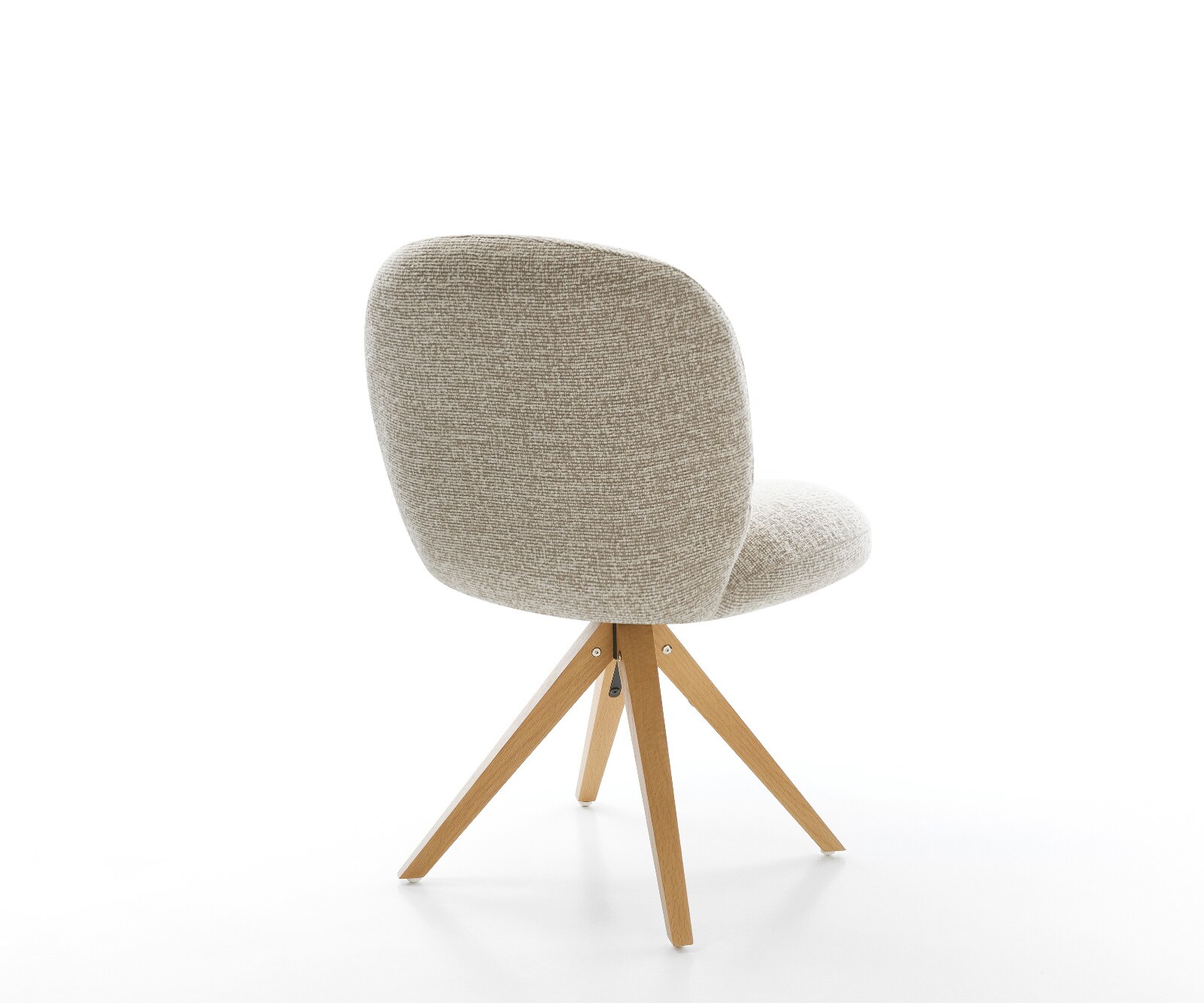 Chaise-pivotante Nube-Flex tissu tissé doux beige pied en bois angulaire naturel pivotement sur 180° resorts ensachés 5