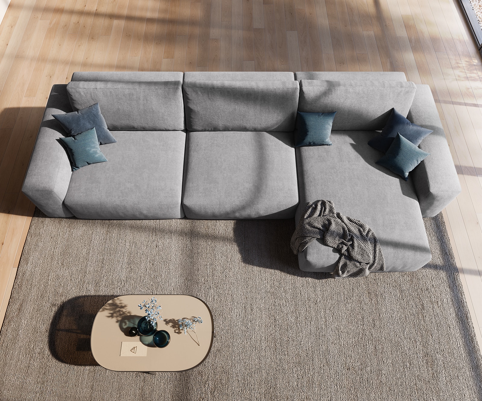 Canapé d'angle Lanzo XL 380x180 cm Microfibre Gris Recamière variable 3 Canapé d'angle Lanzo XL 380x180 cm Microfibre Gris Recamière variable 3