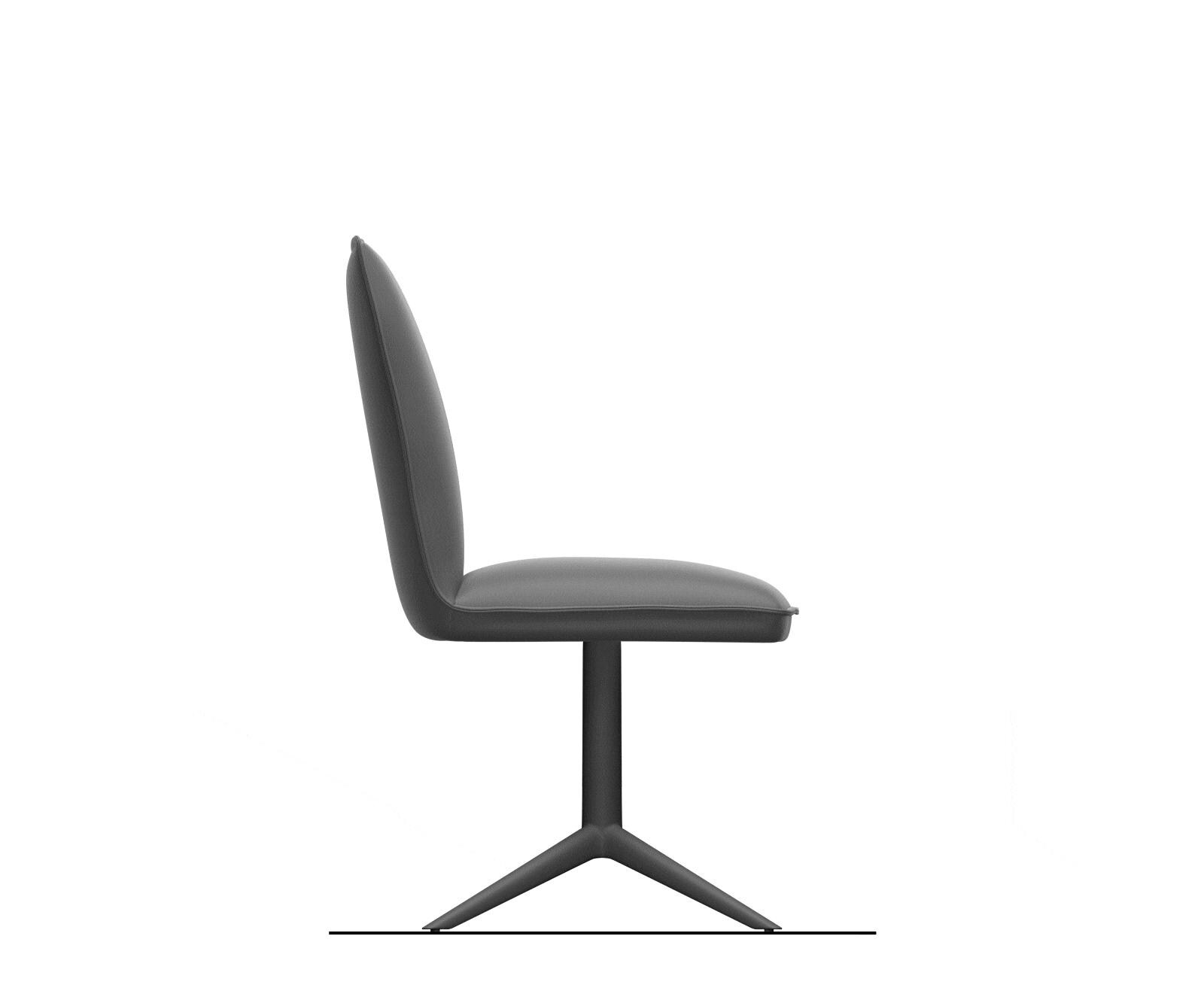 Chaise-pivotante Lelio-Flex tissu structuré doux gris pied de chaise 4 branches grafiete pivotement sur 360° fonction bascule resorts ensachés 9