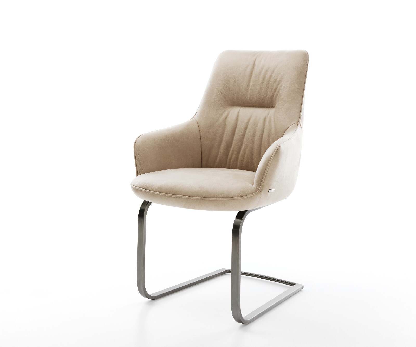 Cantilever Zelia-Flex avec accoudoirs microfibre beige vintage pied cantilever plat grafiete ressorts ensachés 1