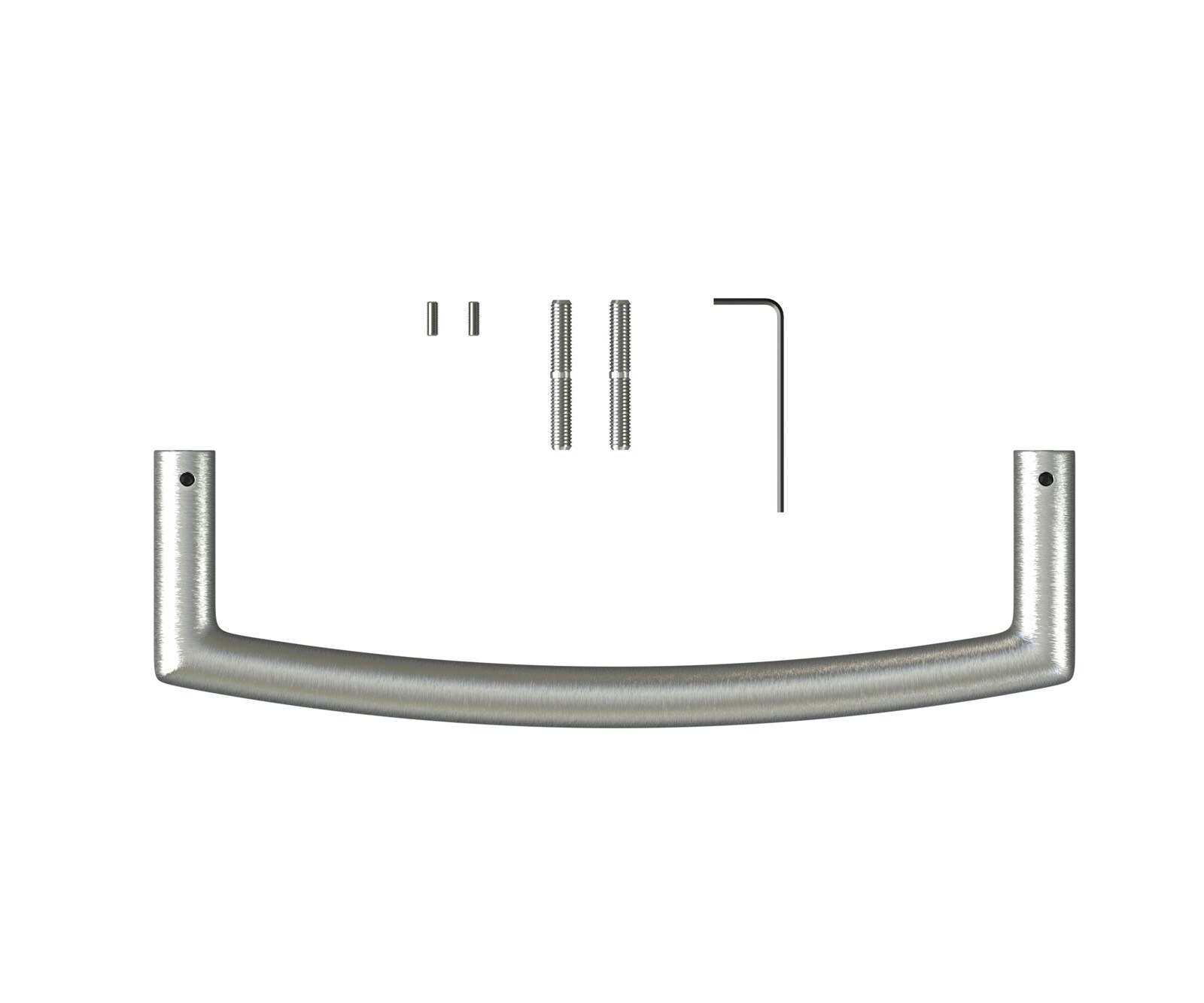 Poignée-de-fauteuil-de-bar Flex Acier inoxydable plat Argent  2 Poignée-de-fauteuil-de-bar Flex Acier inoxydable plat Argent  2