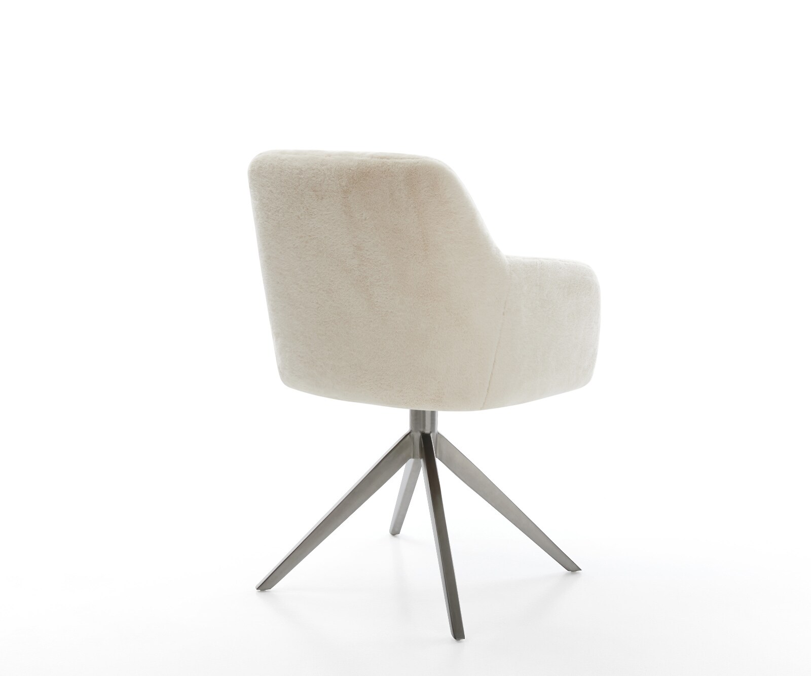 Chaise-pivotante Greg-Flex peluche crème-blanc pied croisé large grafiete pivotement sur 360° fonction bascule resorts ensachés 5