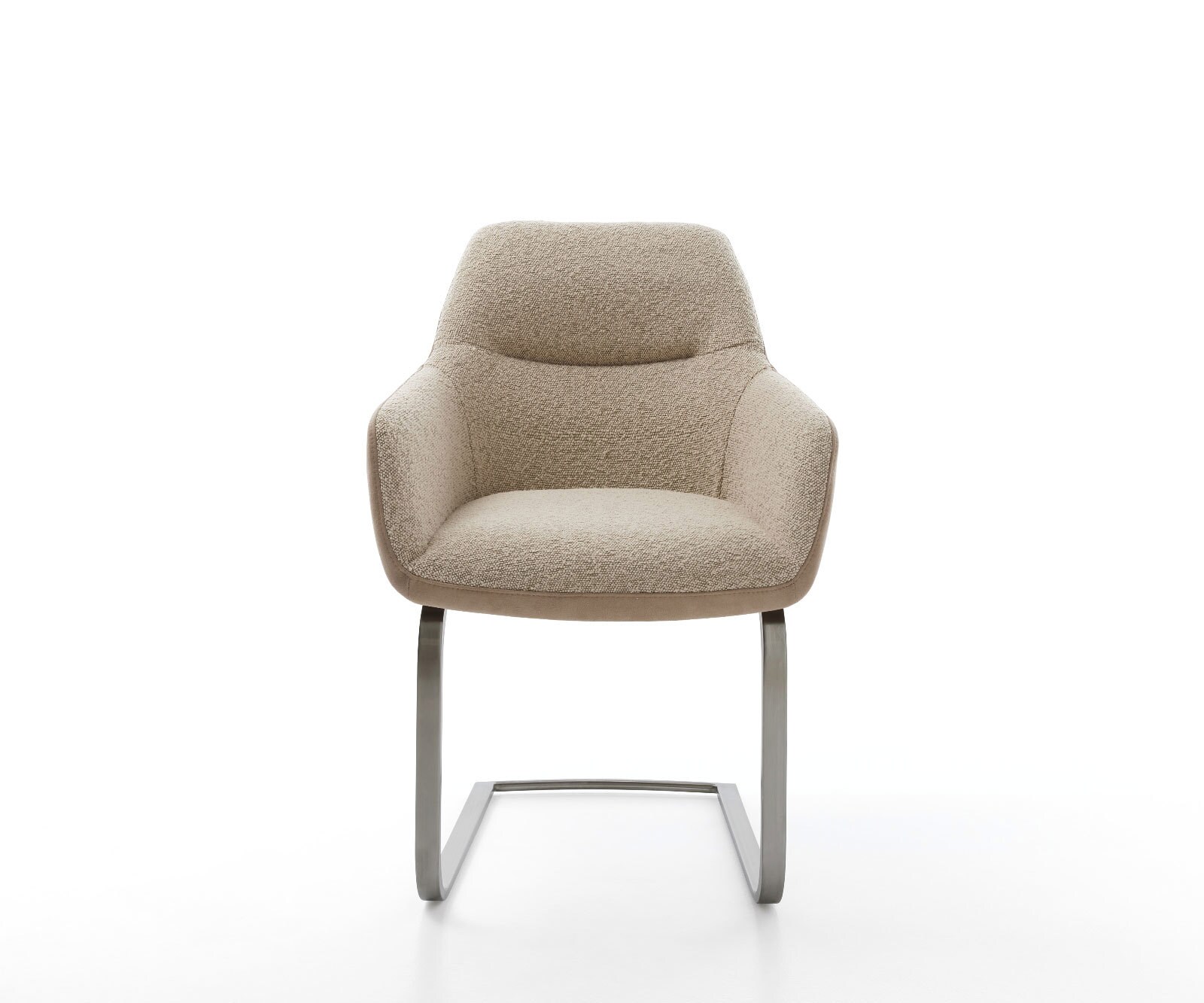 Cantilever Pejo-Flex tissu mixte couleur boue pied cantilever plat acier inoxydable brossé ressorts ensachés 1