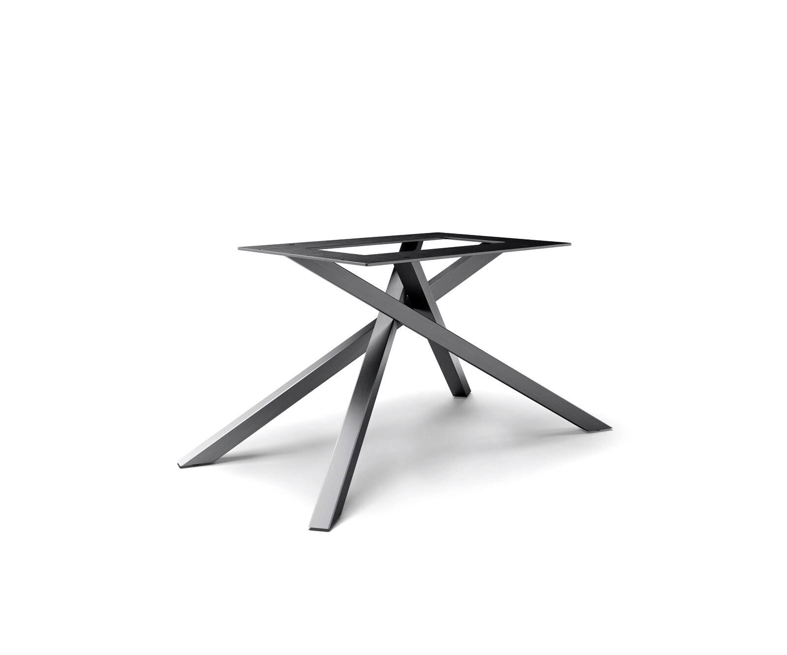 Piètement-en-croix rectangulaire en acier inoxydable graphite pour plateaux de table à partir de 200 cm 1