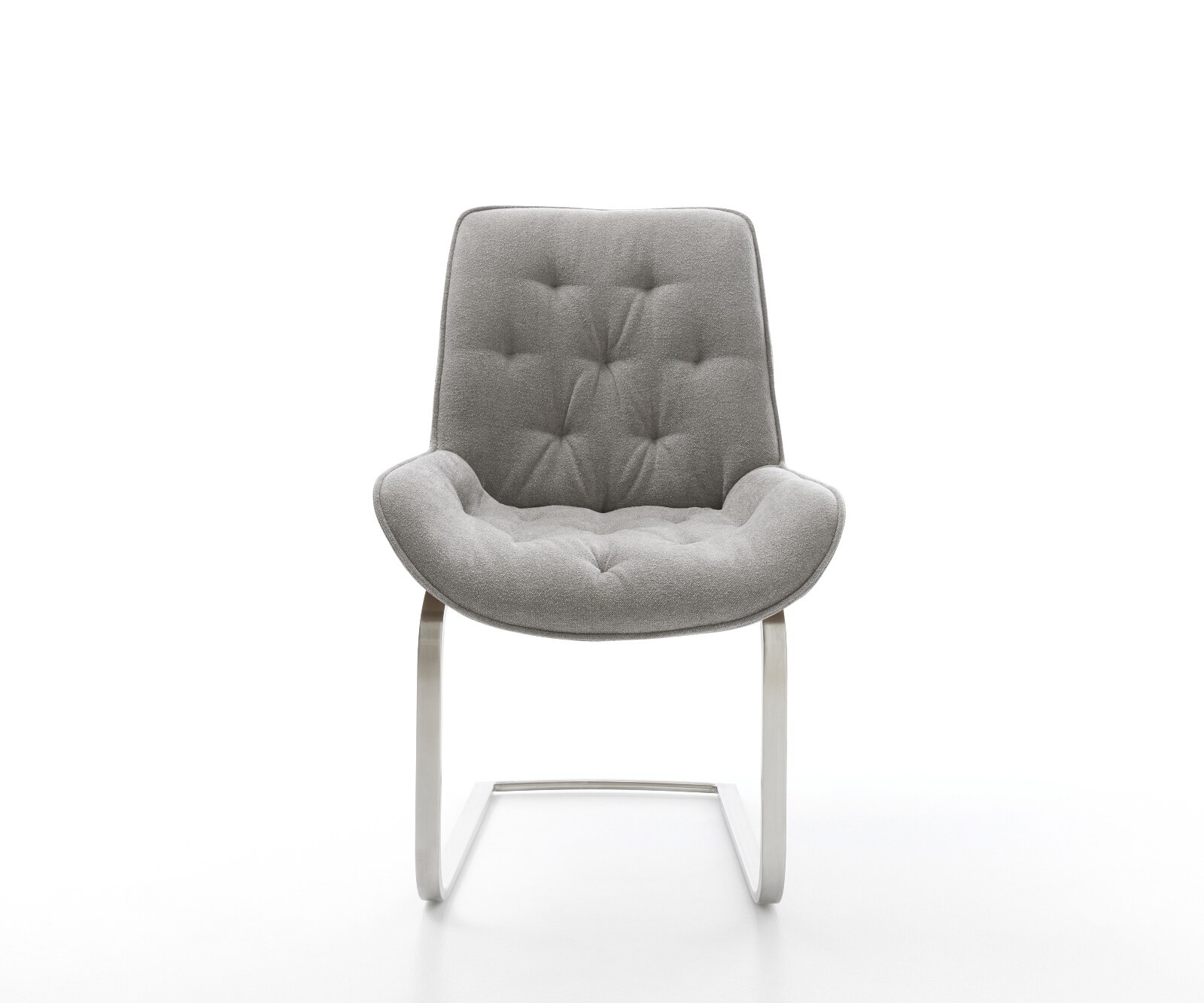 Cantilever Taimi-Flex tissu structuré doux gris pied cantilever plat acier inoxydable 2