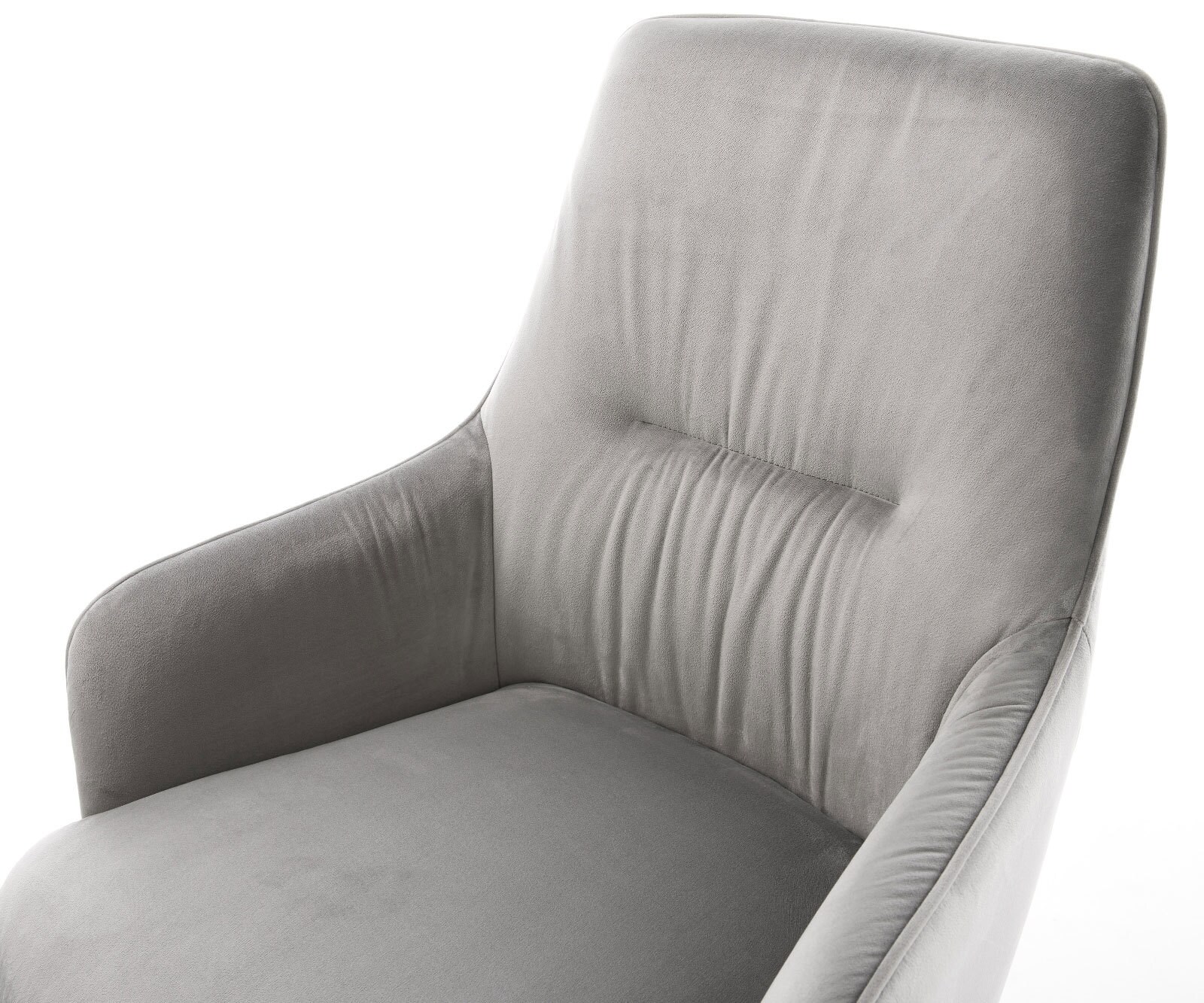 Chaise-pivotante Zelia-Flex velours gris pied croisé large noir pivotement sur 360° fonction bascule ressorts ensachés 3 Chaise-pivotante Zelia-Flex velours gris pied croisé large noir pivotement sur 360° fonction bascule ressorts ensachés 3