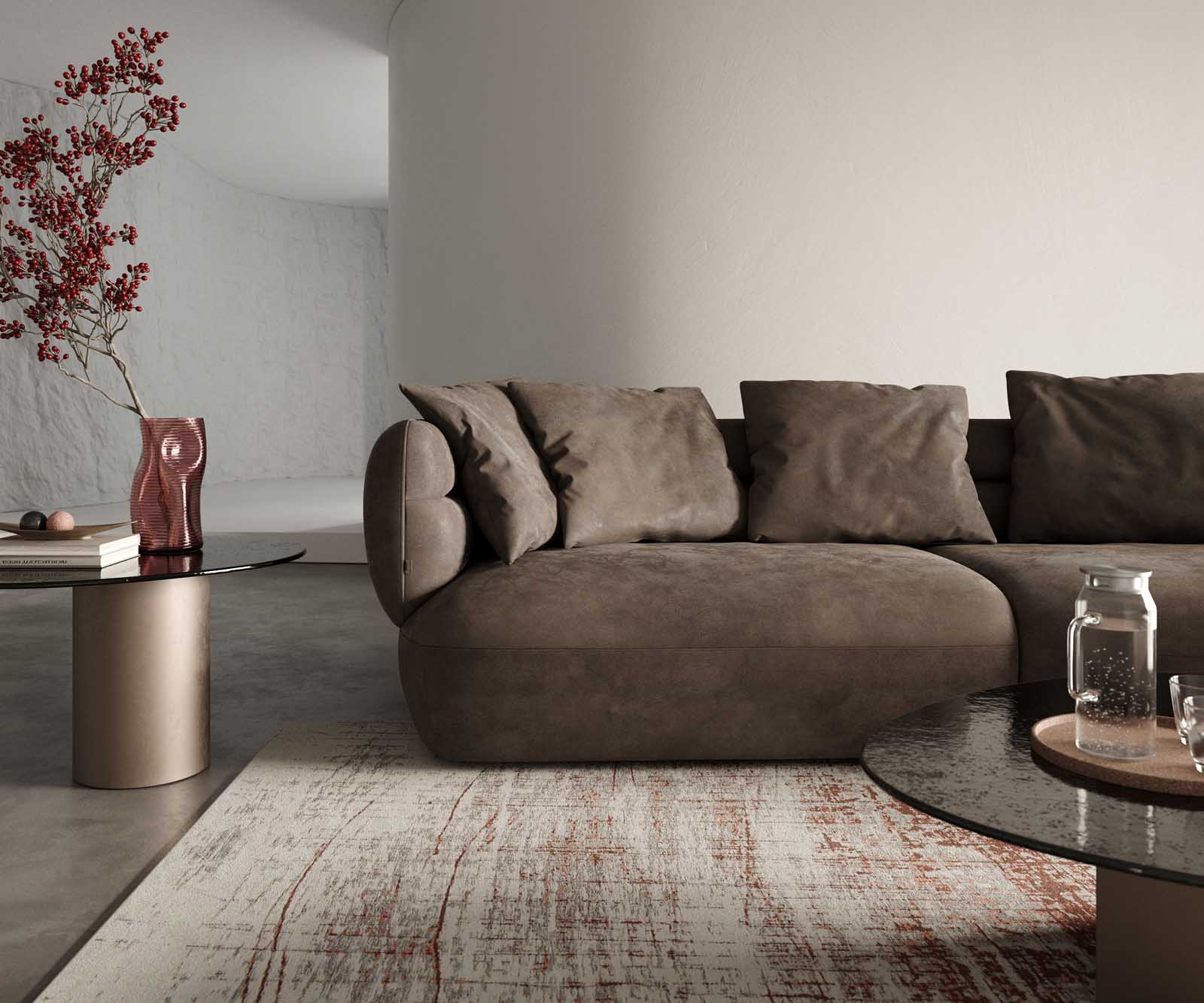 Canapé Roya 320x140 cm microfibre taupe vintage 4 Canapé Roya 320x140 cm microfibre taupe vintage 4