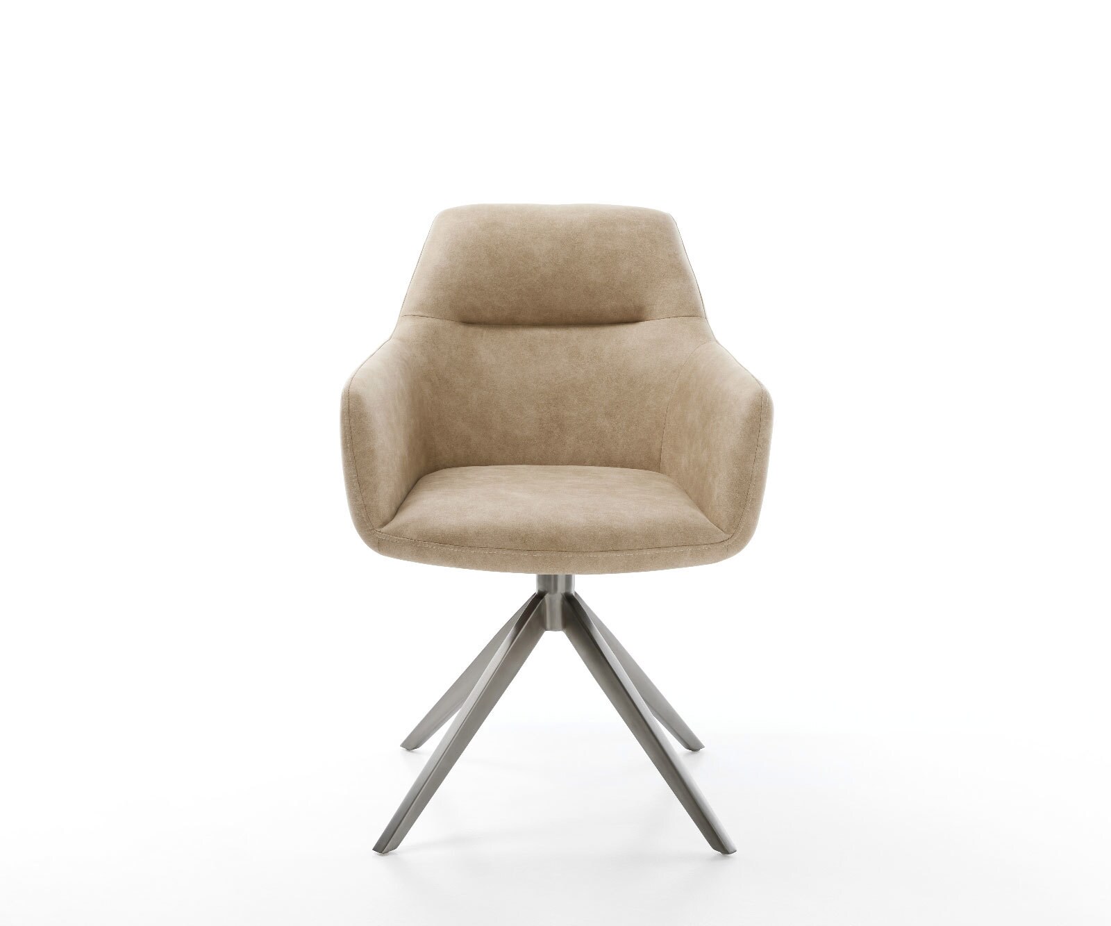 Chaise-pivotante Pejo-Flex microvelours beige vintage pied croisé large grafiete pivotement sur 360° fonction bascule ressorts ensachés 1