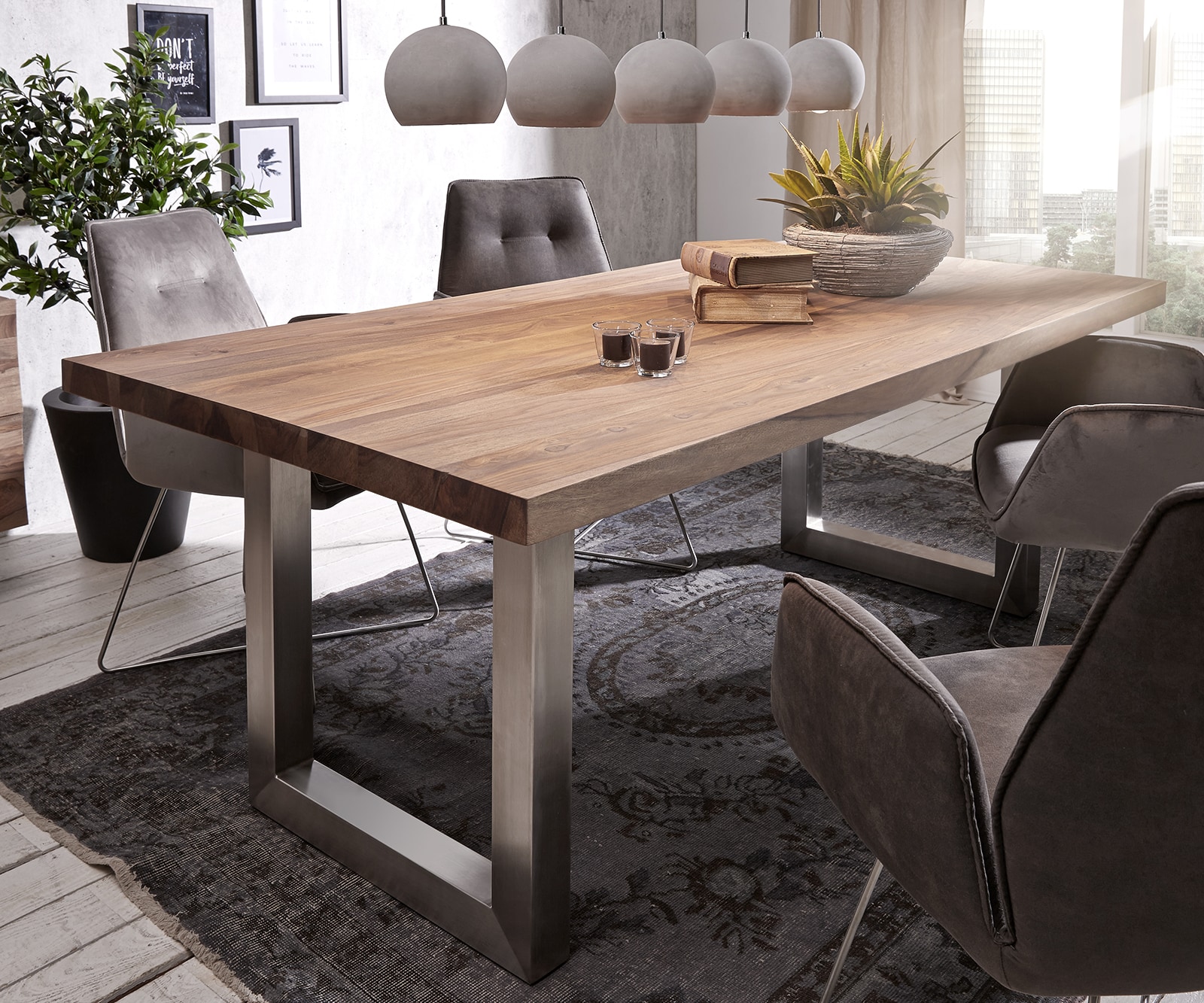 Table-à-manger Classic-Edge en bois massif 3 Table-à-manger Classic-Edge en bois massif 3