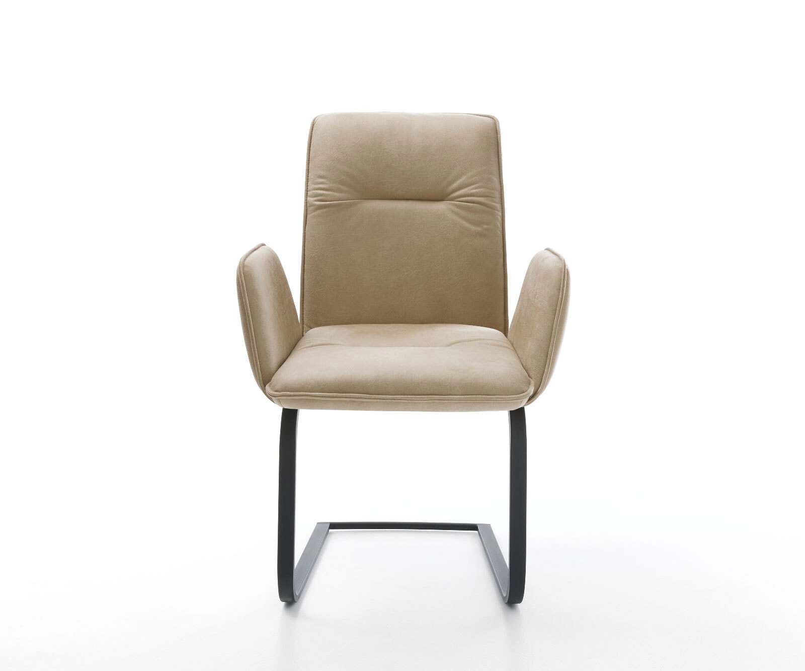 Cantilever Vinja-Flex microvelours beige vintage pied cantilever plat noir 1