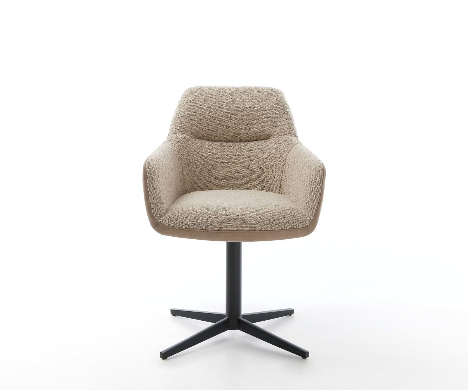 Chaise-pivotante Pejo-Flex tissu mixte couleur boue pied de chaise 4 branches noir pivotement sur 360° ressorts ensachés 1