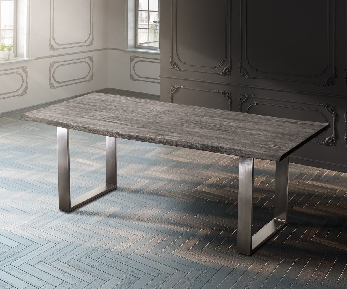 Plateau-de-table-à-manger Edge 260x100cm acacia platine Live-Edge 4