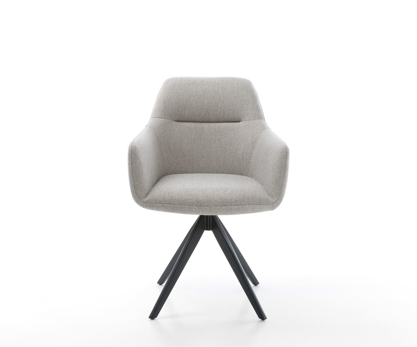 Chaise-de-salle-à-manger Pejo-Flex rayures gris clair pied croisé angulaire noir ressorts ensachés 1 Chaise-de-salle-à-manger Pejo-Flex rayures gris clair pied croisé angulaire noir ressorts ensachés 1