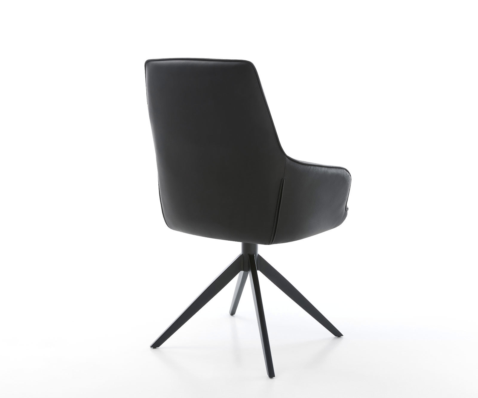 Chaise-pivotante Zelia-Flex cuir de vache noir pied croisé large noir pivotement sur 360° fonction bascule ressorts ensachés 4 Chaise-pivotante Zelia-Flex cuir de vache noir pied croisé large noir pivotement sur 360° fonction bascule ressorts ensachés 4