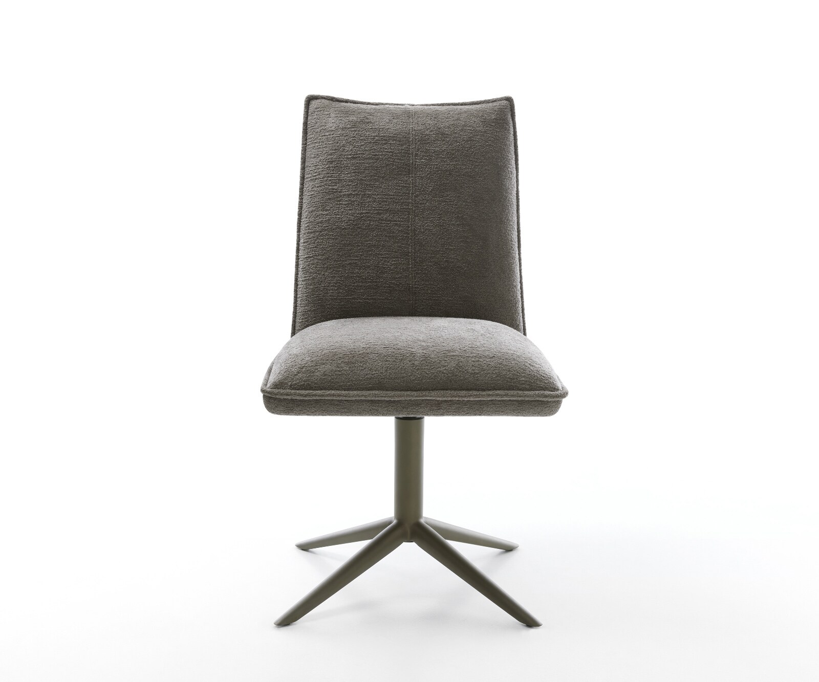 Chaise-pivotante Lelio-Flex bouclé doux couleur boue pied de chaise 4 branches aspect titane pivotement sur 360° fonction bascule resorts ensachés 2